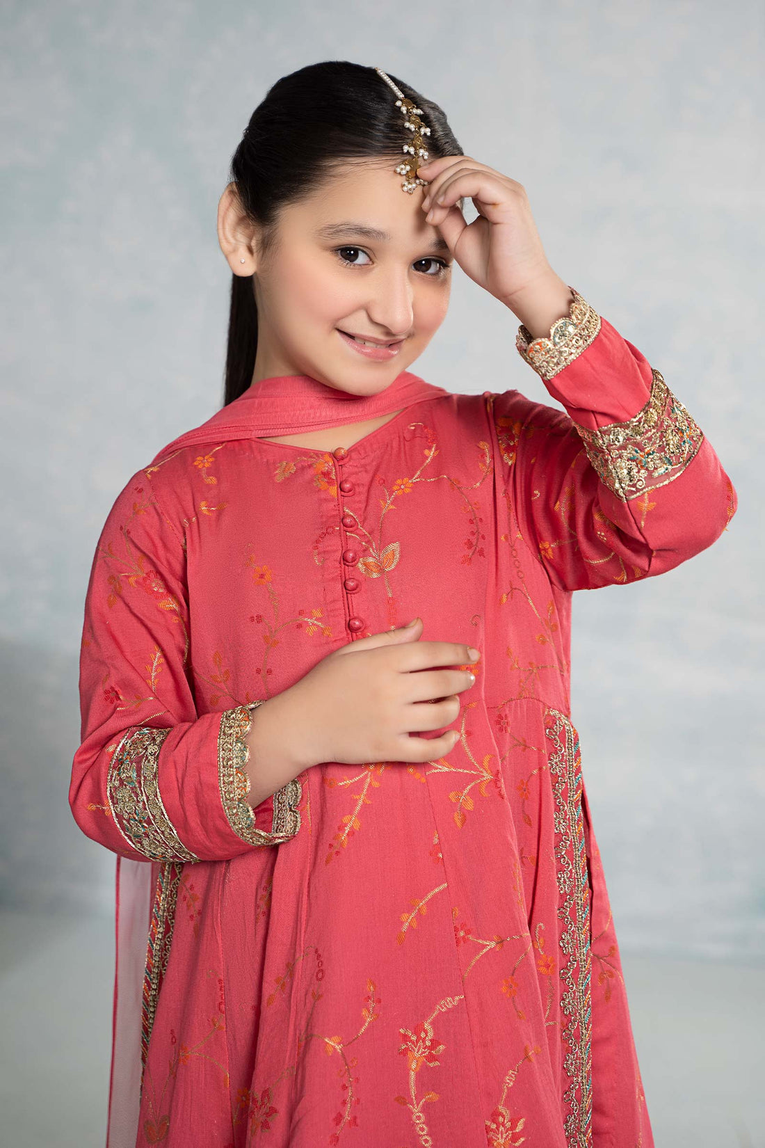 Maria B | 3 Piece Embroidered Jacquard Broshiasuit | MKD-EF24-23 - House Of Zarish