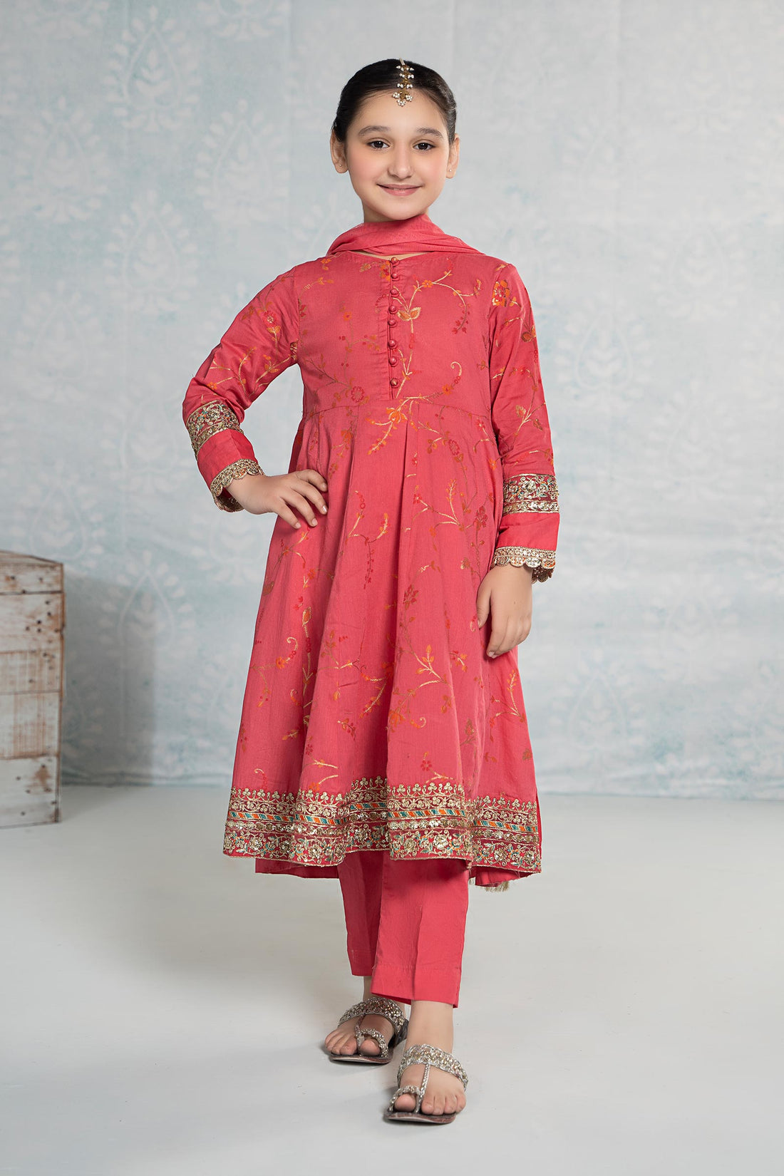Maria B | 3 Piece Embroidered Jacquard Broshiasuit | MKD-EF24-23 - House Of Zarish