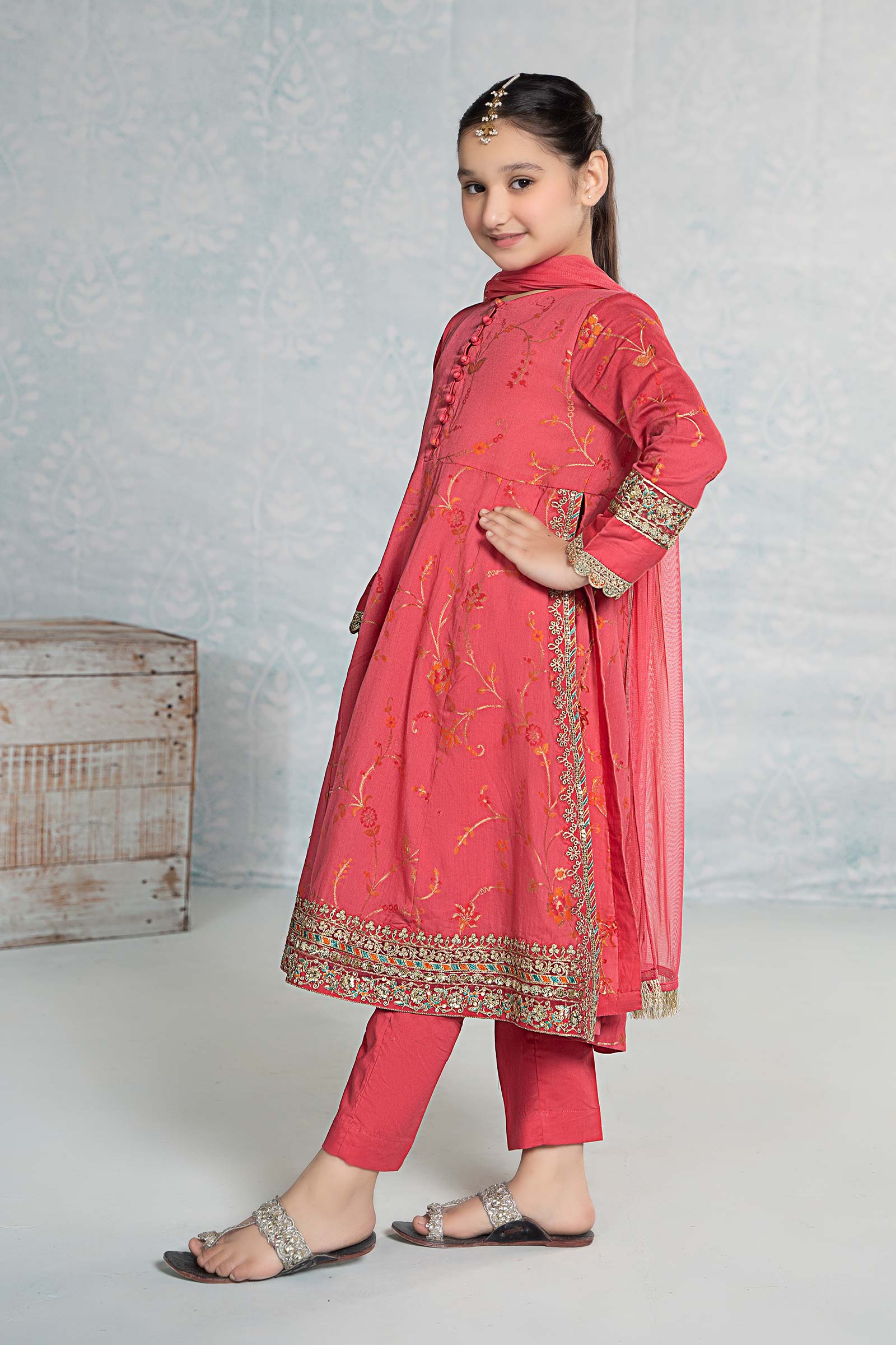 Maria B | 3 Piece Embroidered Jacquard Broshiasuit | MKD-EF24-23 - House Of Zarish