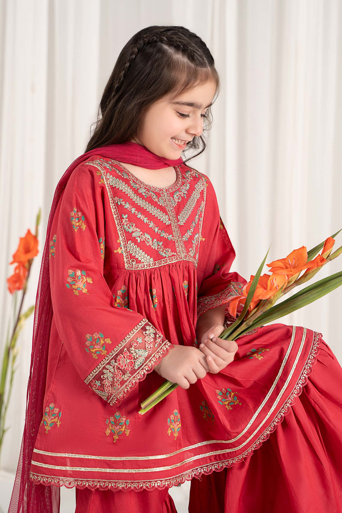Maria B | 3 Piece Embroidered Lawn Suit | MKD-EF25-15 - House Of Zarish