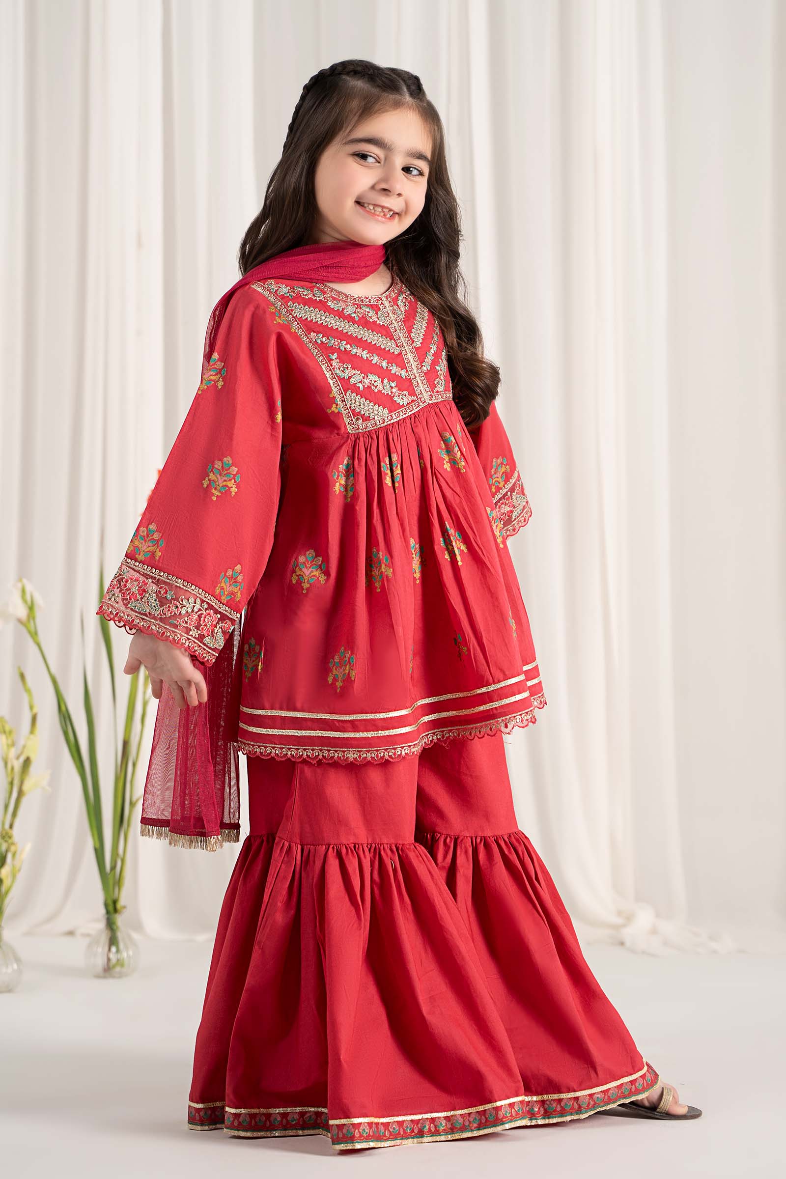 Maria B | 3 Piece Embroidered Lawn Suit | MKD-EF25-15 - House Of Zarish