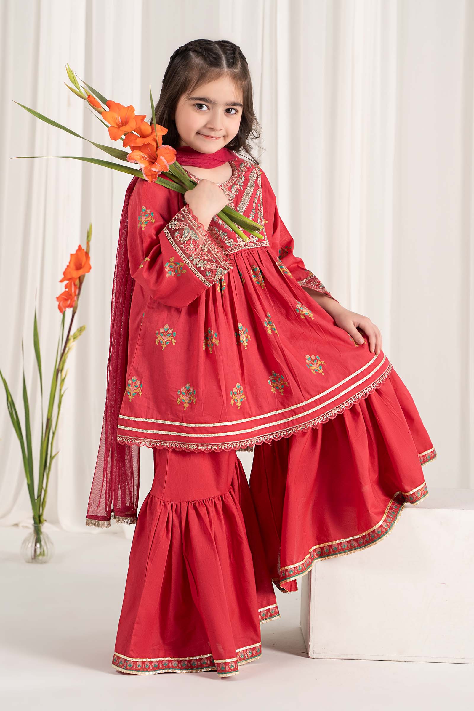 Maria B | 3 Piece Embroidered Lawn Suit | MKD-EF25-15 - House Of Zarish