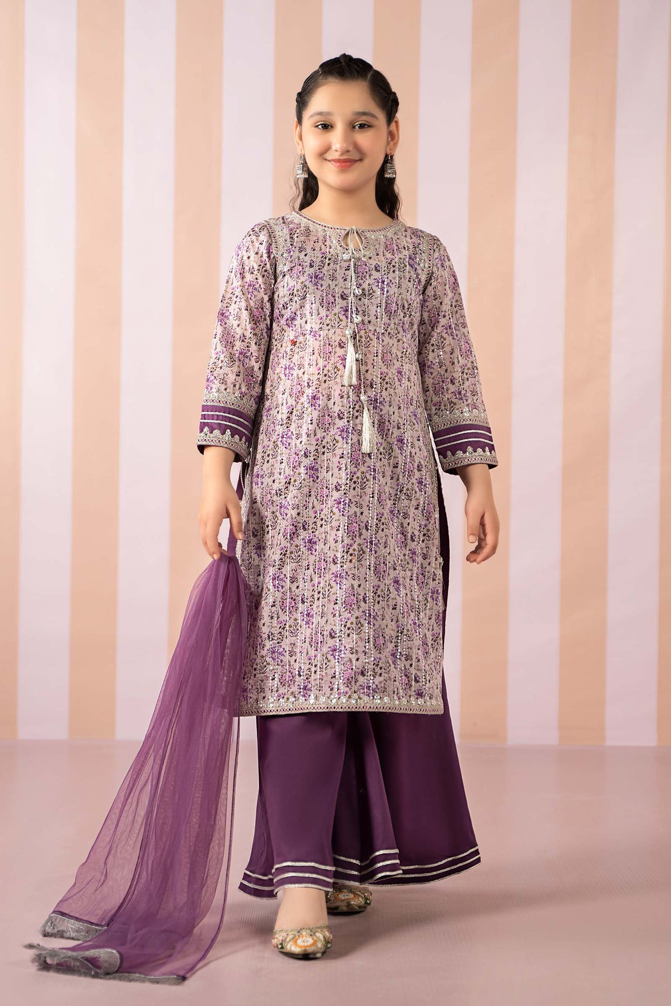 Maria B | 3 Piece Embroidered Lawn Suit | MKD-EF25-27 - House Of Zarish