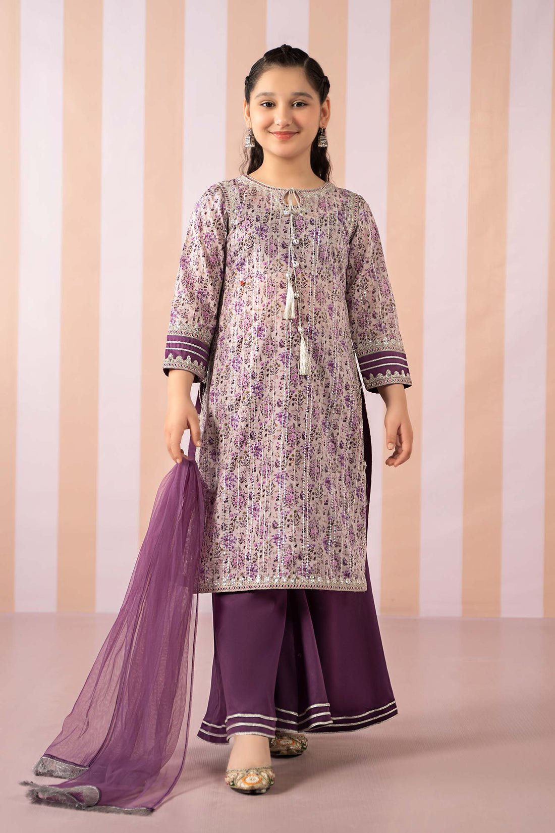 Maria B | 3 Piece Embroidered Lawn Suit | MKD-EF25-27 - House Of Zarish