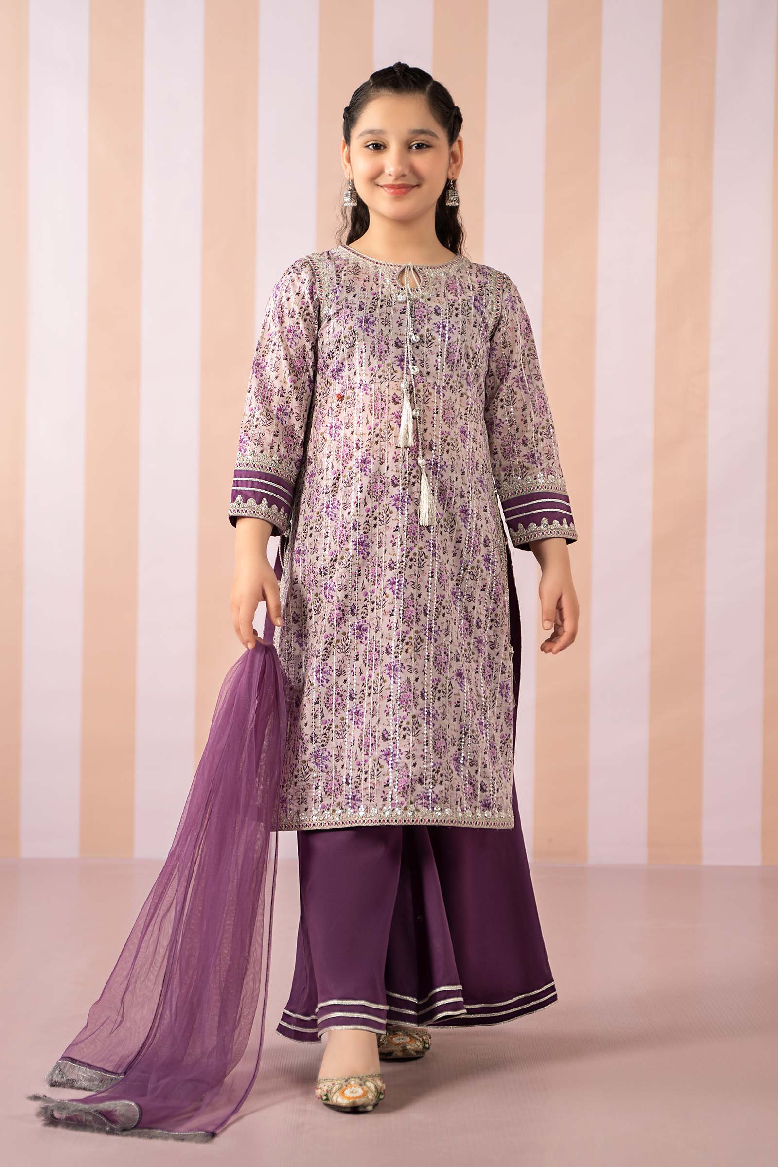 Maria B | 3 Piece Embroidered Lawn Suit | MKD-EF25-27 - House Of Zarish
