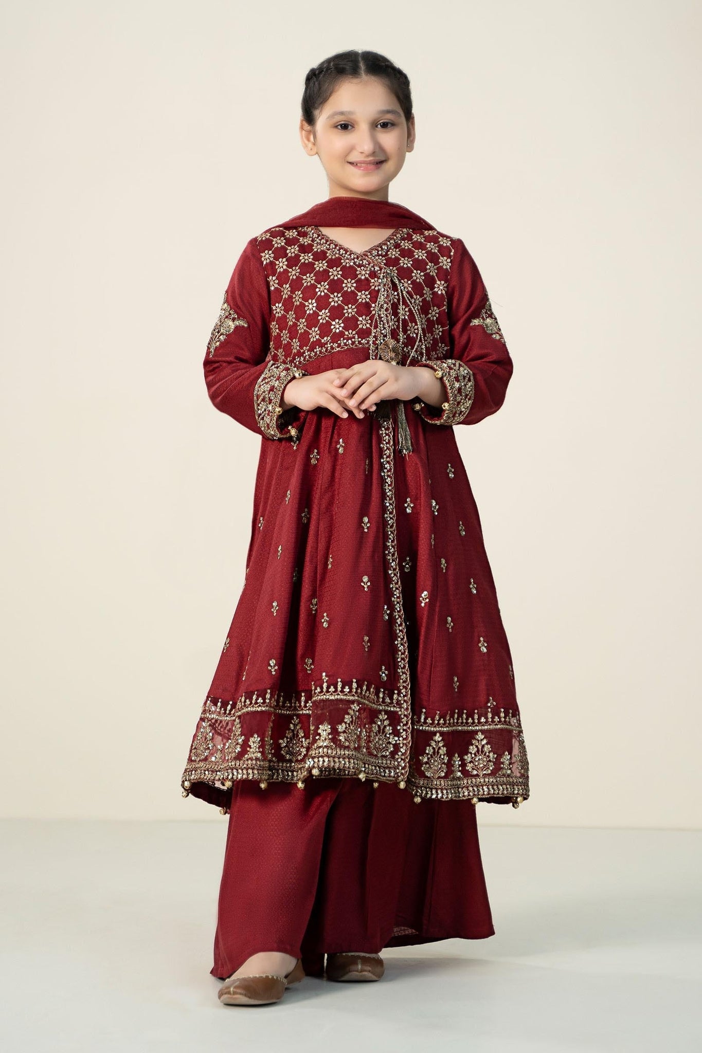 Maria B | 3 Piece Embroidered Linen Suit | MKD-W24-02 - Libasekhas