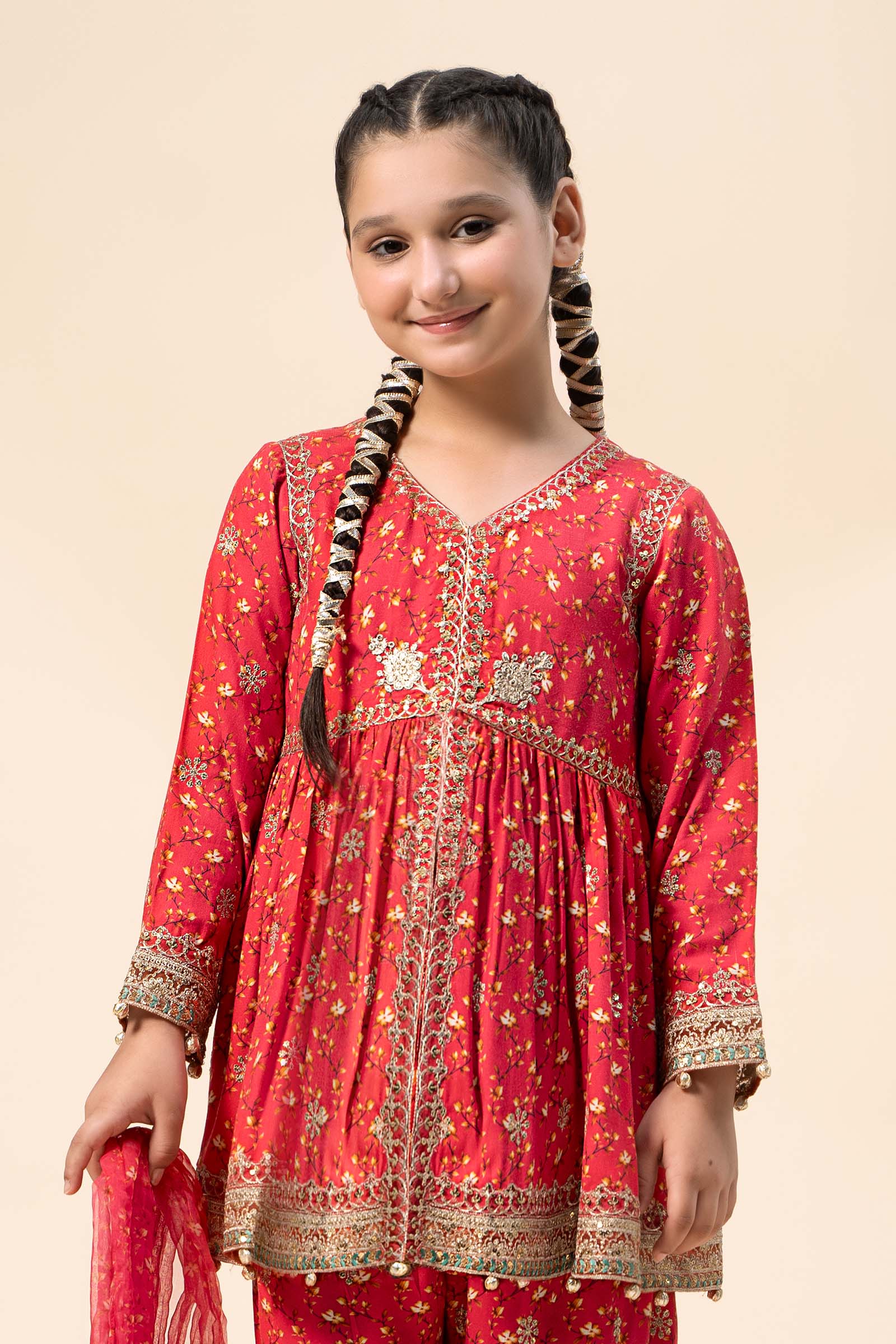 Maria B | 3 Piece Embroidered Marina Twill Suit | MKD-W24-12 - House Of Zarish