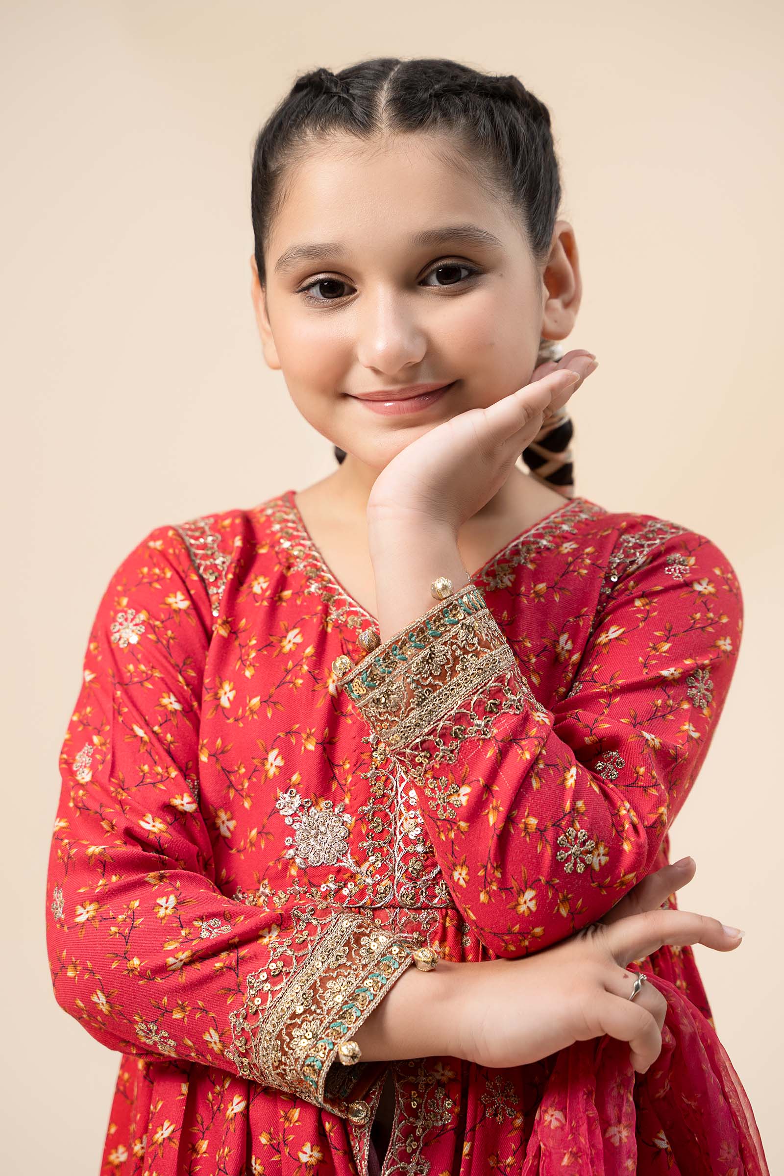 Maria B | 3 Piece Embroidered Marina Twill Suit | MKD-W24-12 - House Of Zarish