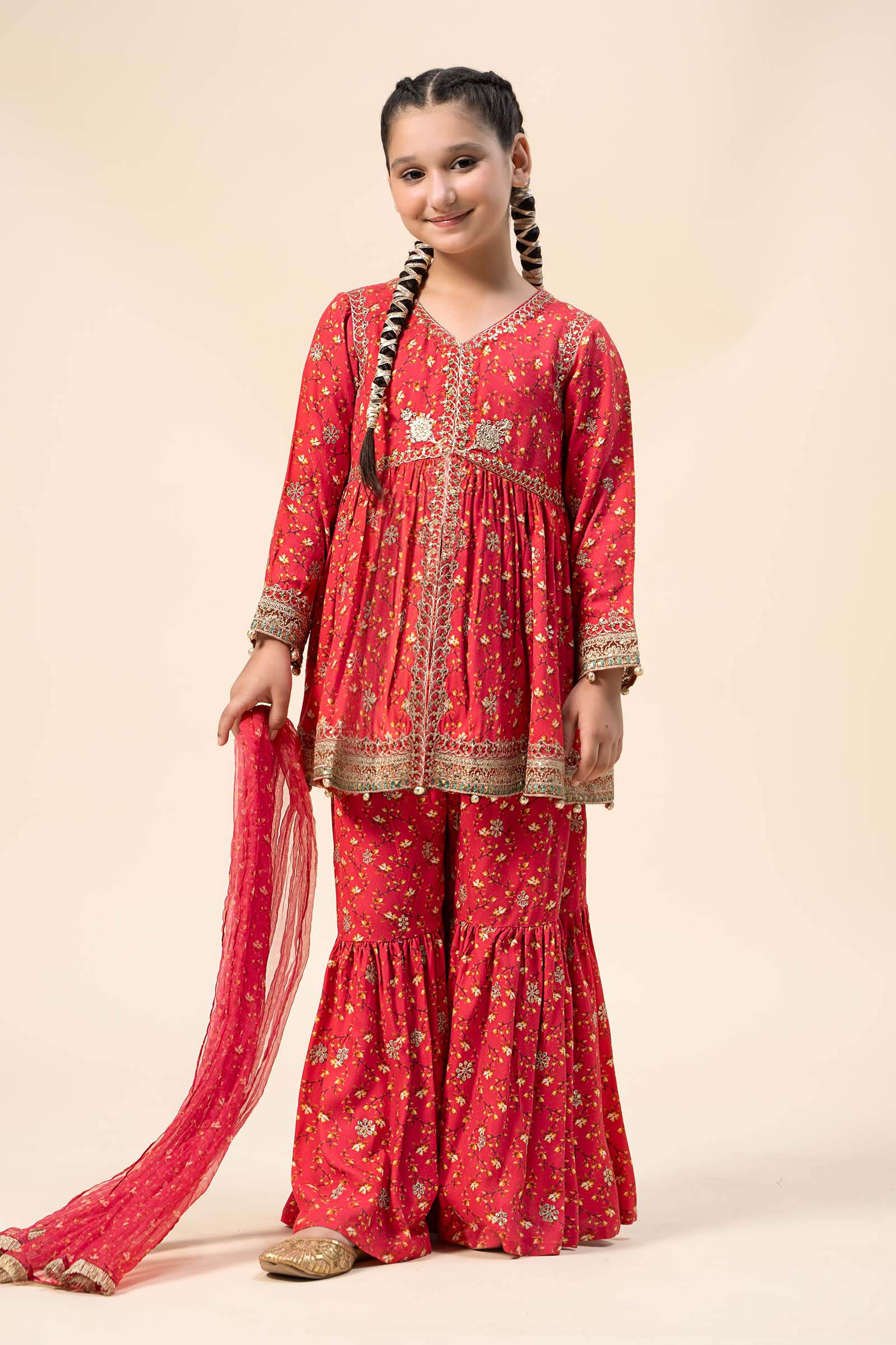 Maria B | 3 Piece Embroidered Marina Twill Suit | MKD-W24-12 - House Of Zarish