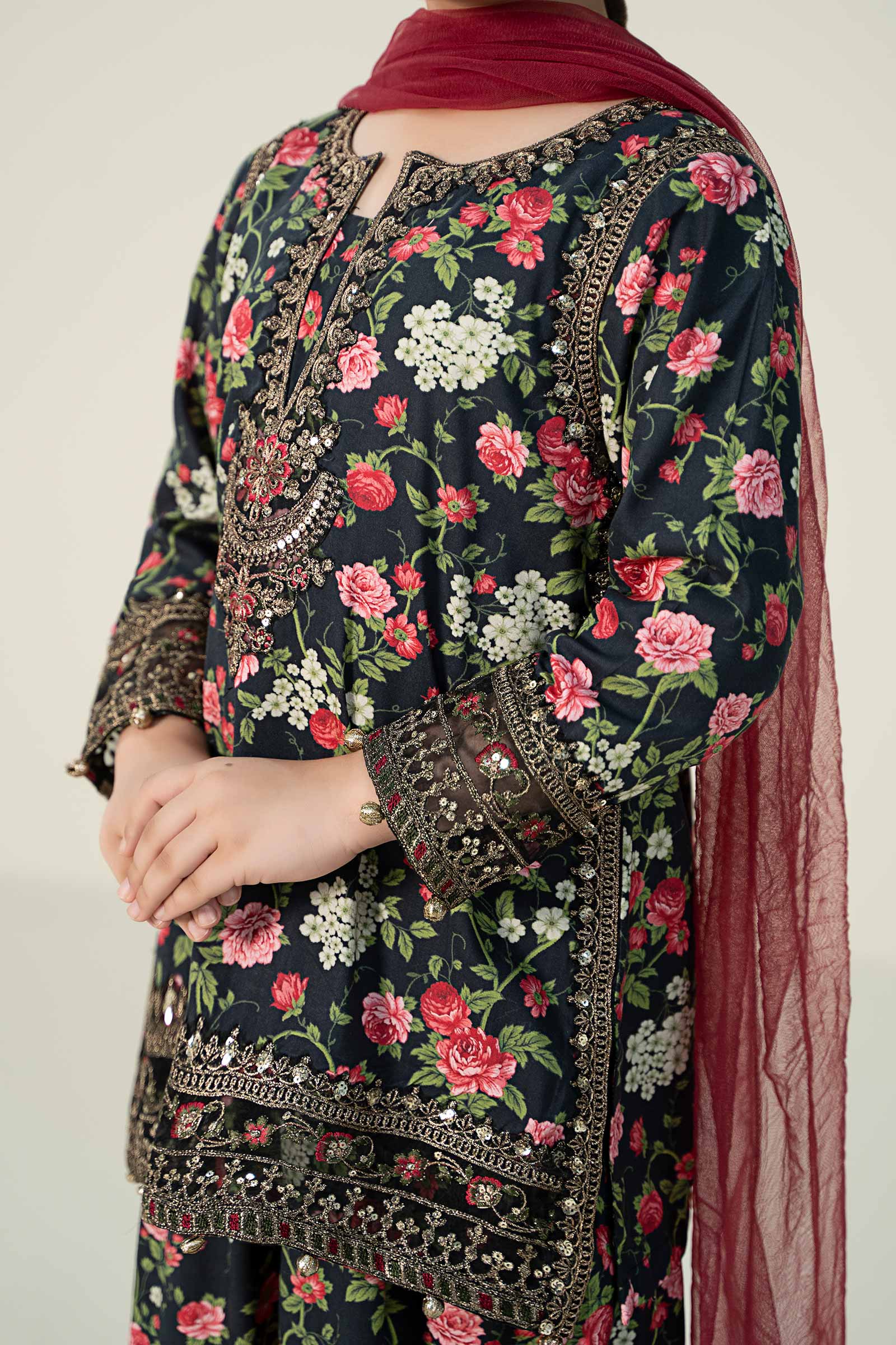 Maria B | 3 Piece Printed Linen Suit | MKD-W24-19 - House Of Zarish