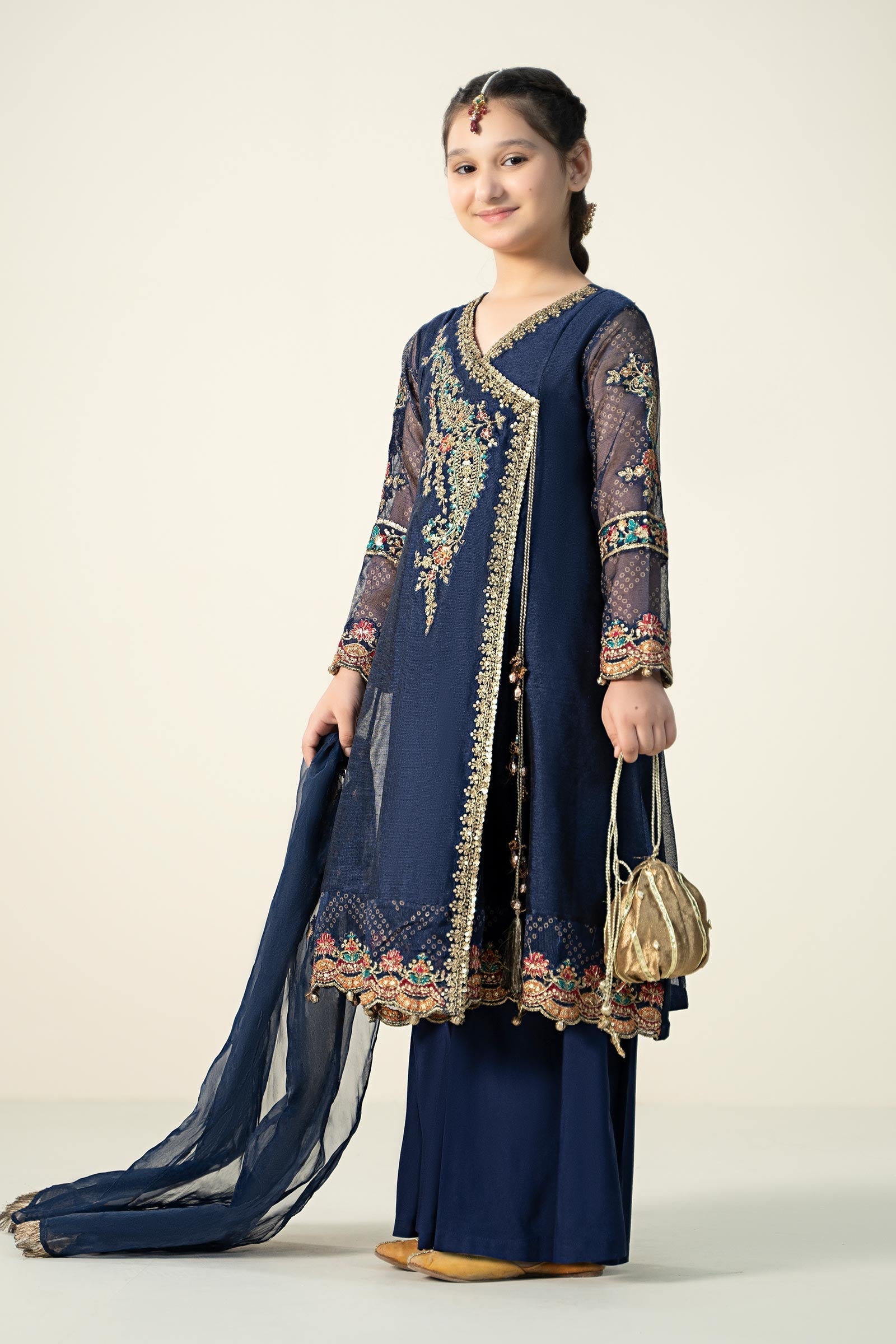 Maria B | 3 Piece Embroidered Paper Cotton Suit | MKD-W24-22 - Libasekhas