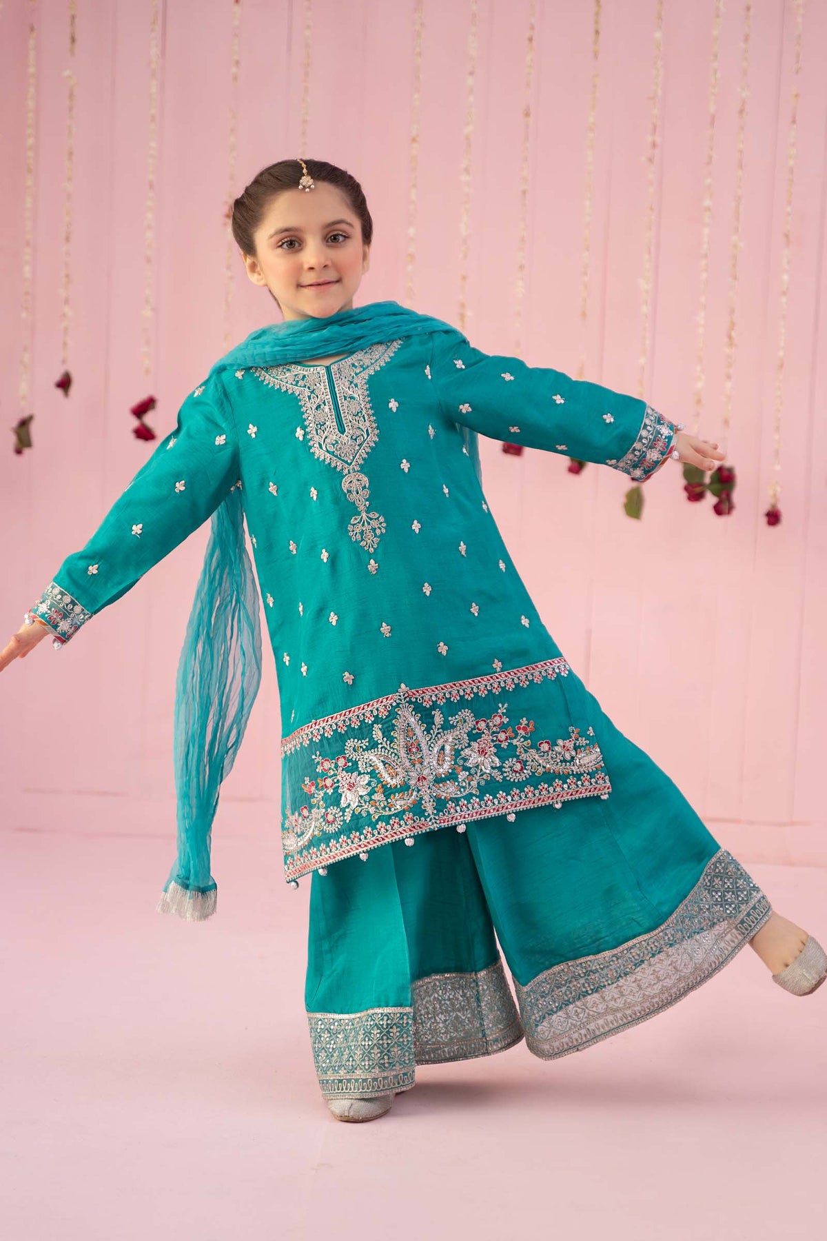 Maria B | 3 Piece Embroidered Raw Silk Suit | MKS-EF24-09 - Libasekhas