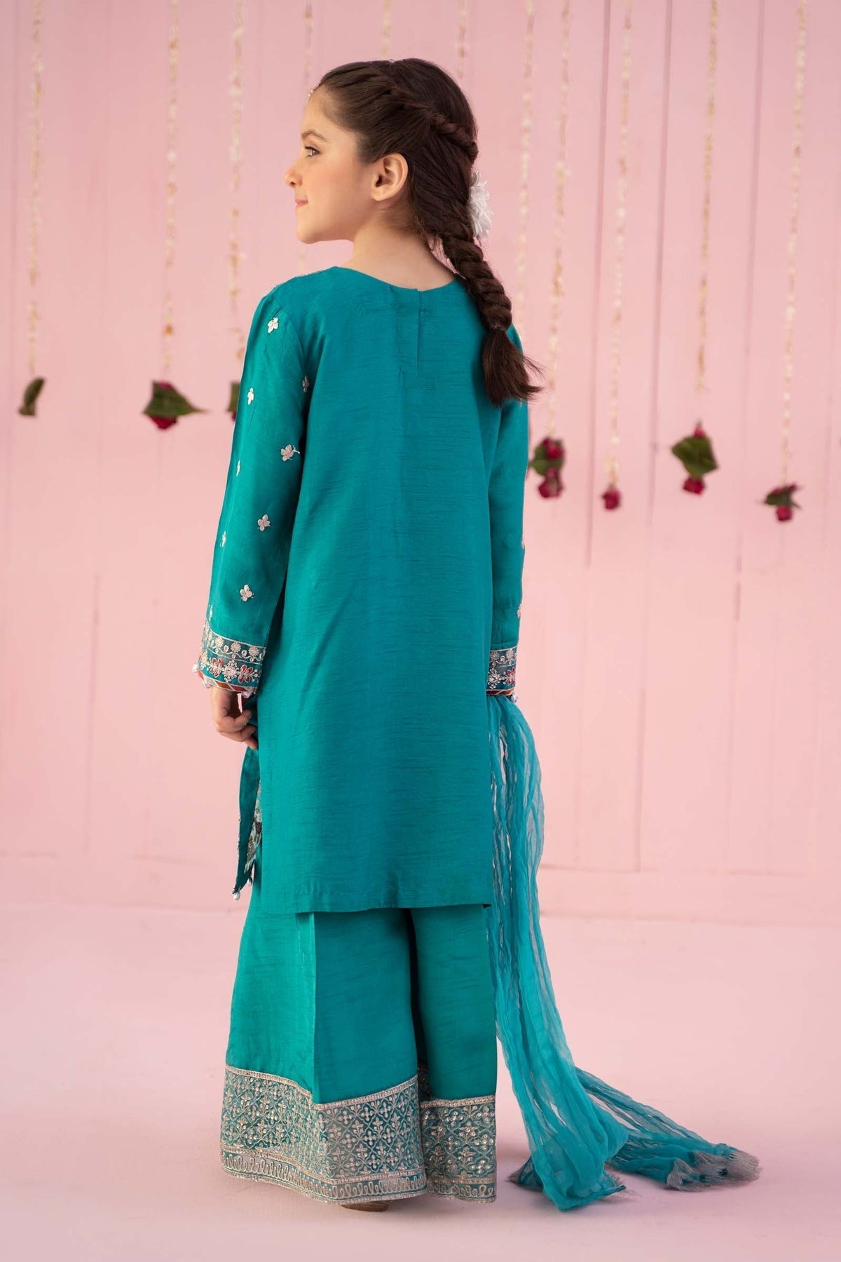 Maria B | 3 Piece Embroidered Raw Silk Suit | MKS-EF24-09 - Libasekhas