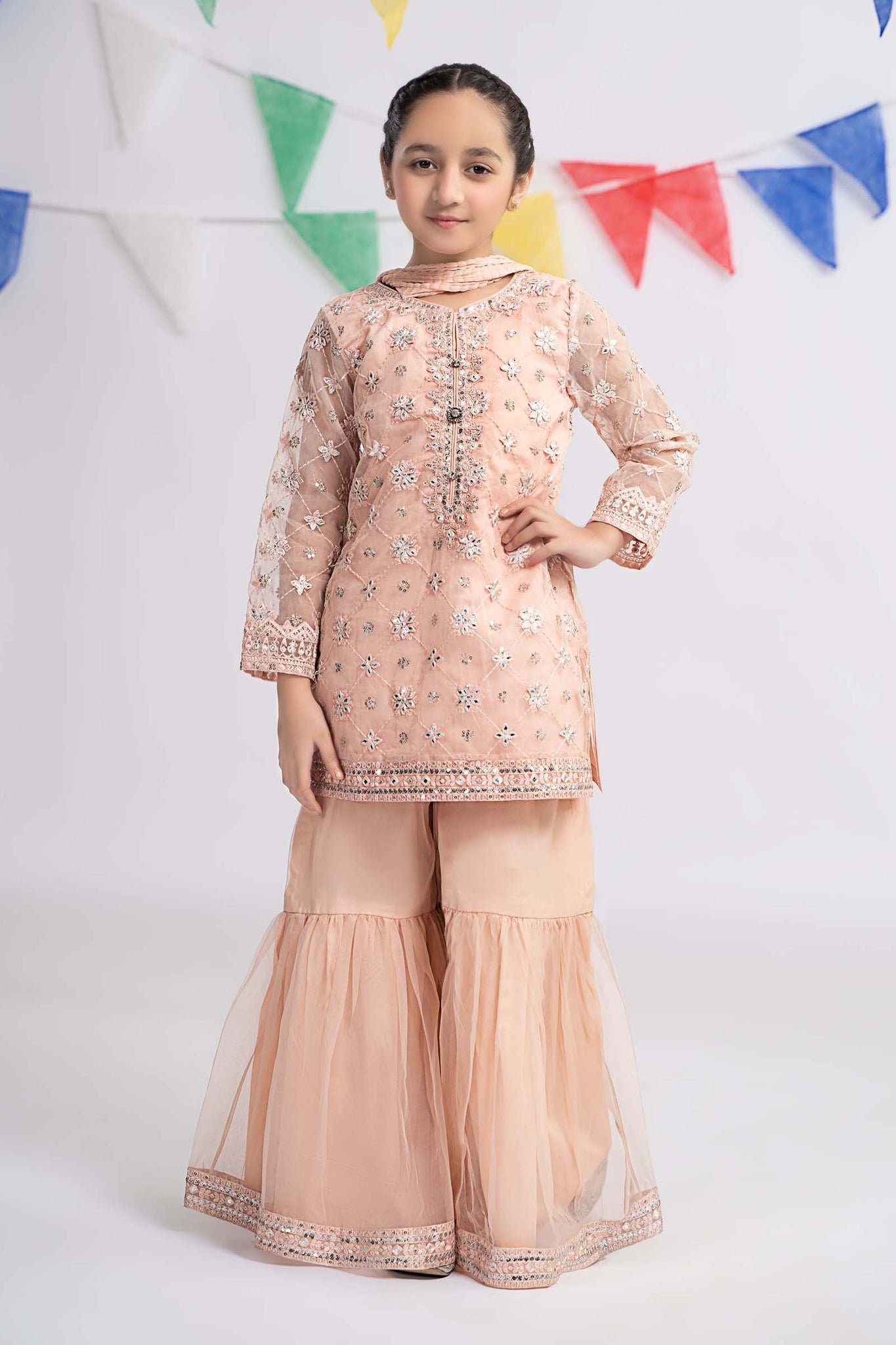 Maria B | 3 Piece Embroidered Organza Suit | MKS-EF24-11 - Libasekhas