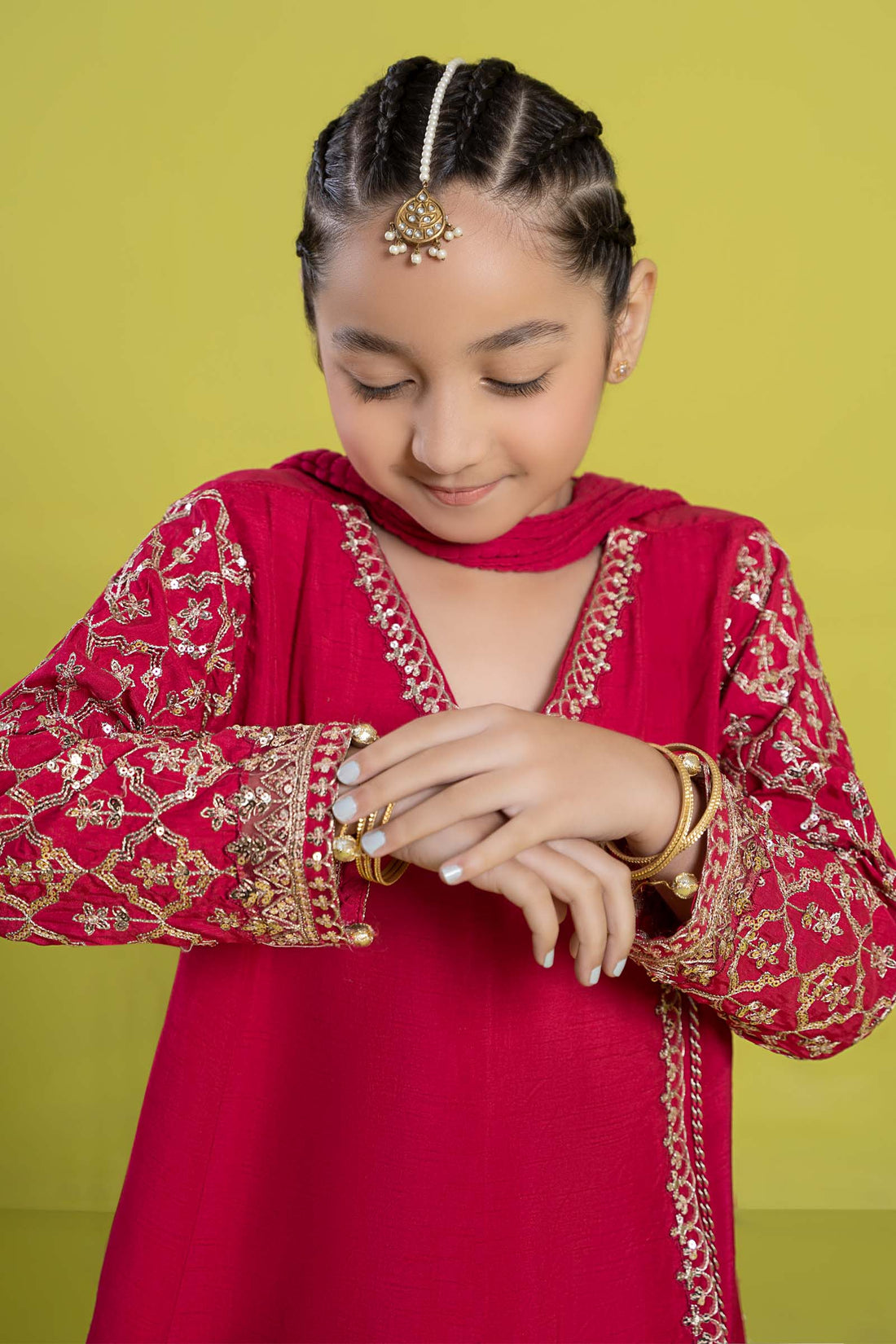 Maria B | 3 Piece Embroidered Raw Silk Suit | MKS-EF24-31 - House Of Zarish