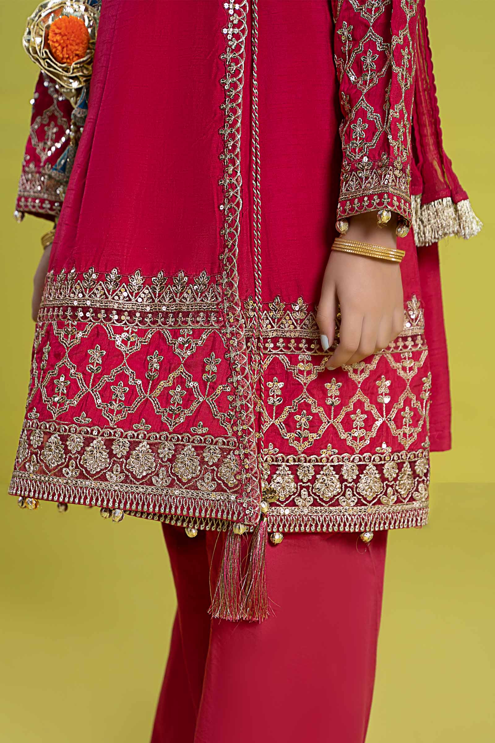 Maria B | 3 Piece Embroidered Raw Silk Suit | MKS-EF24-31 - Libasekhas