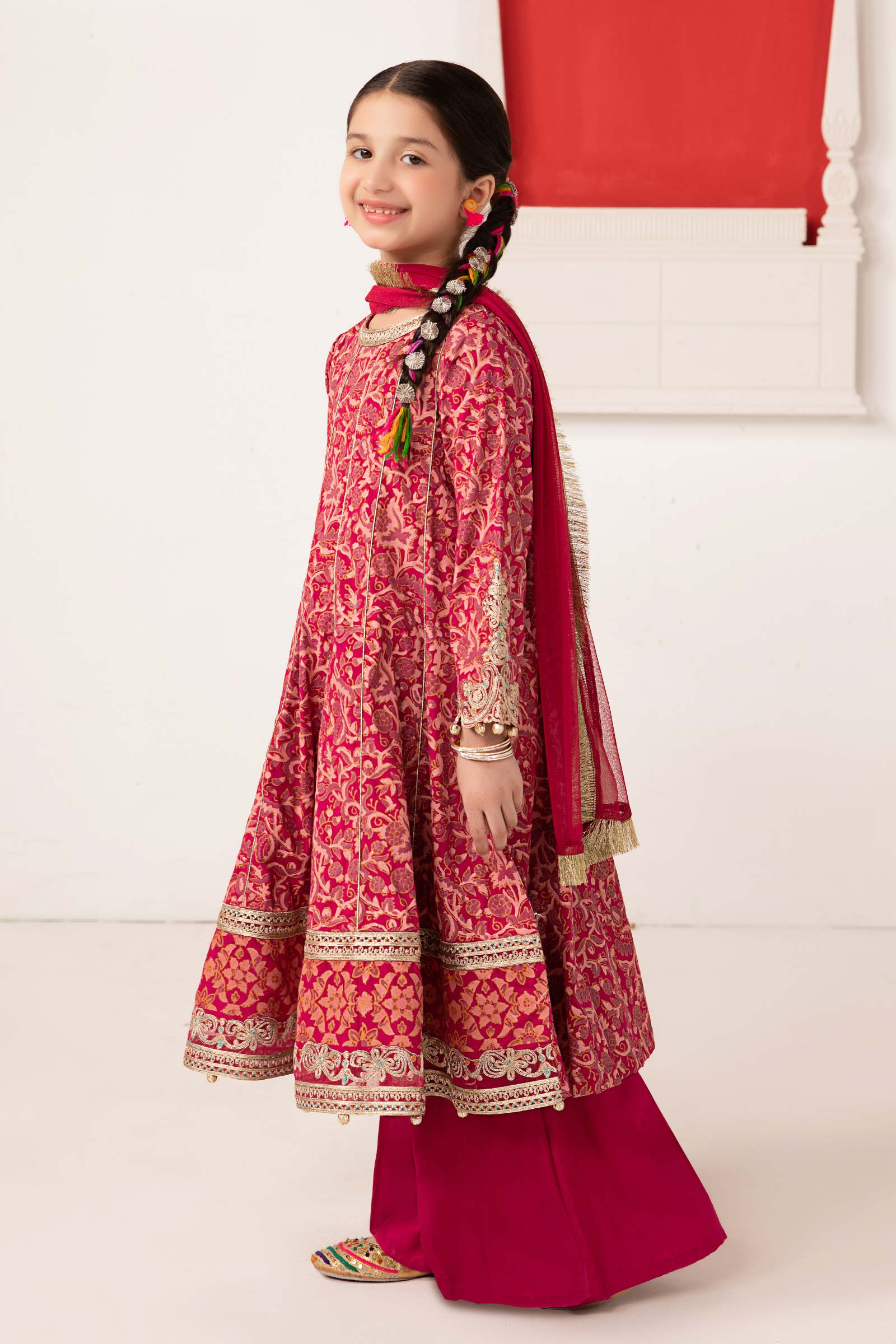 Maria B | 3 Piece Printed Raw Silk Suit | MKS-EA24-05 - House Of Zarish