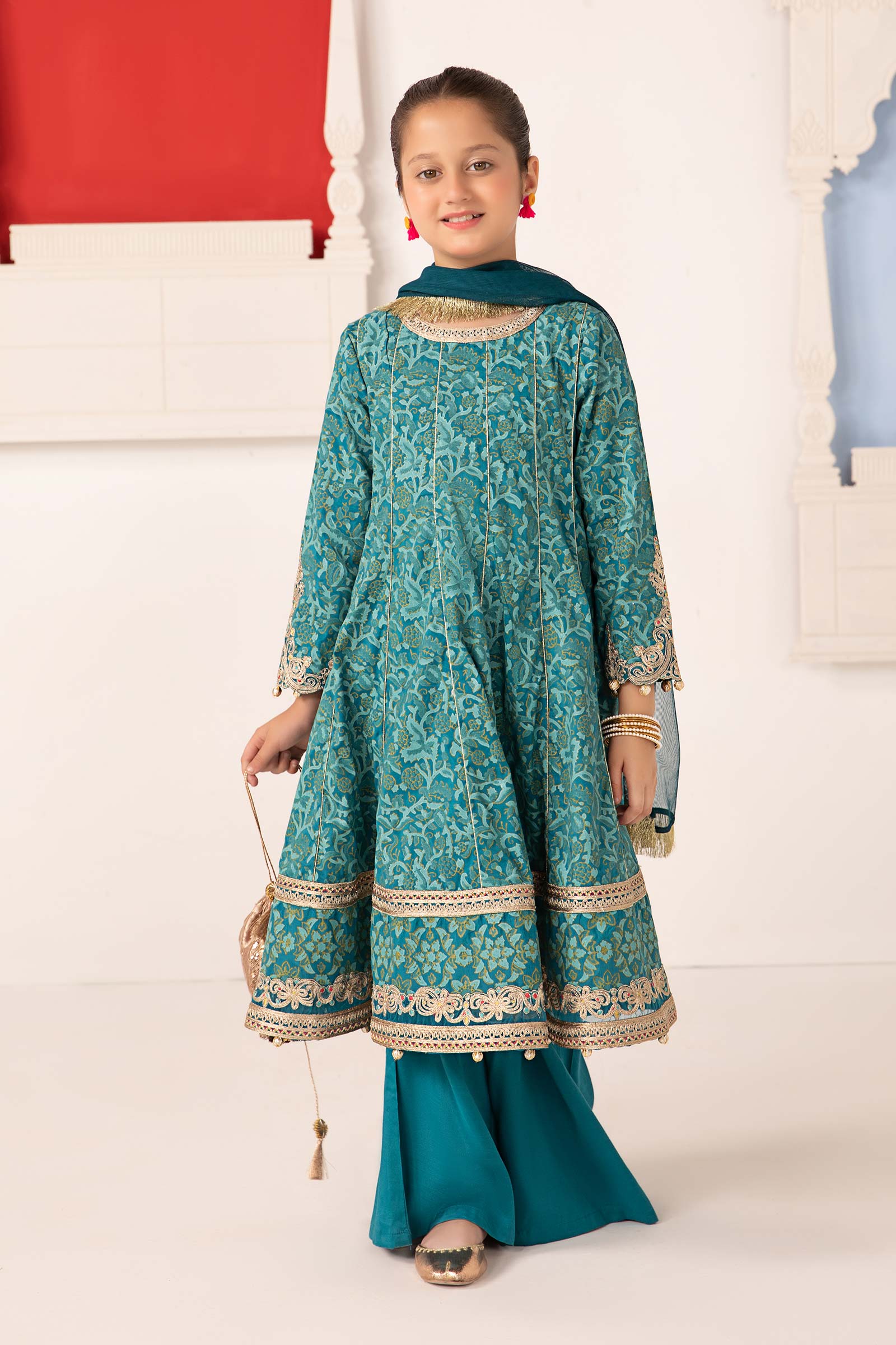 Maria B | 3 Piece Printed Raw Silk Suit | MKS-EA24-05 - Libasekhas