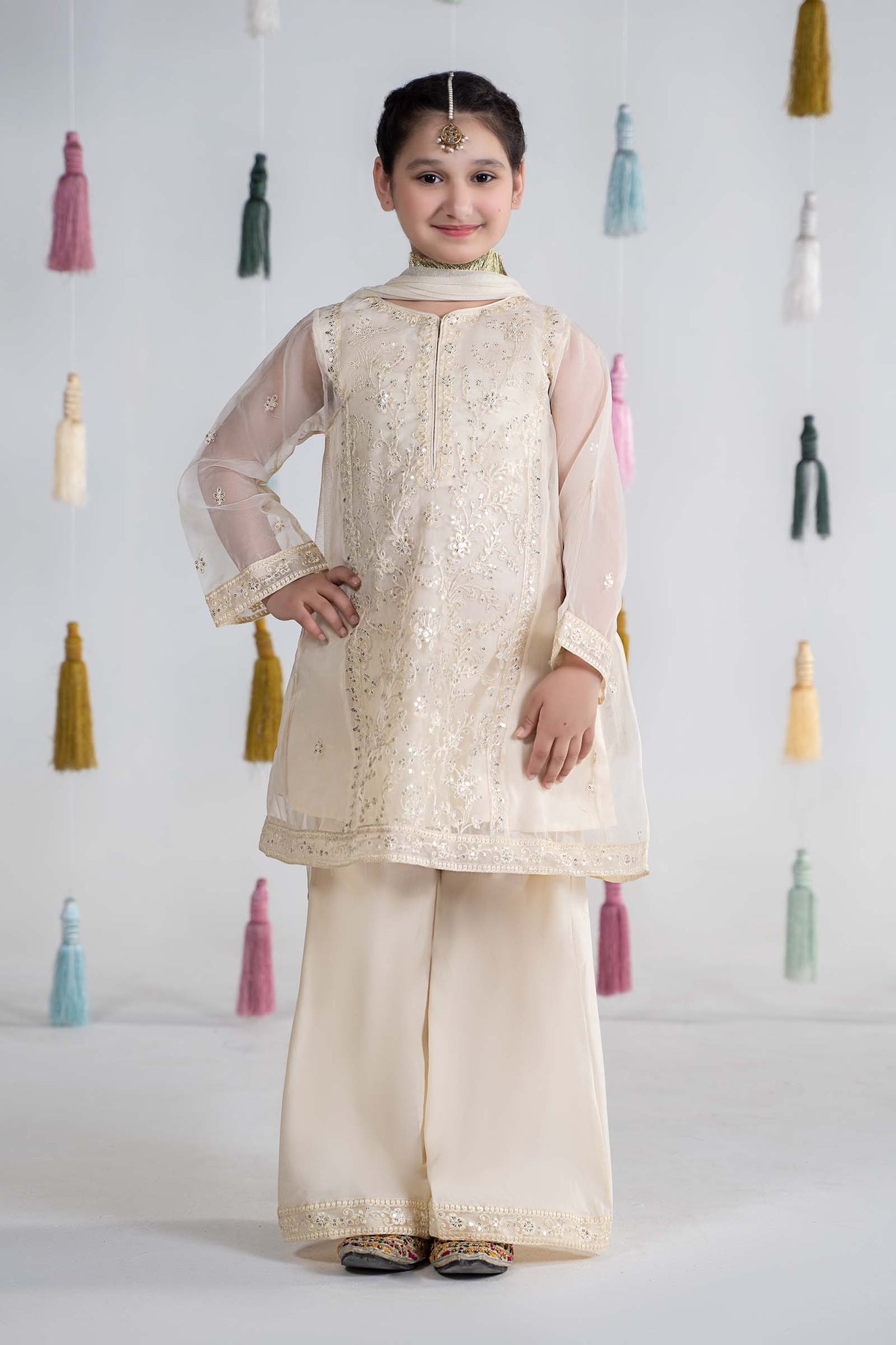 Maria B | 3 Piece Embroidered Organza Suit | MKS-EA24-25 - Libasekhas