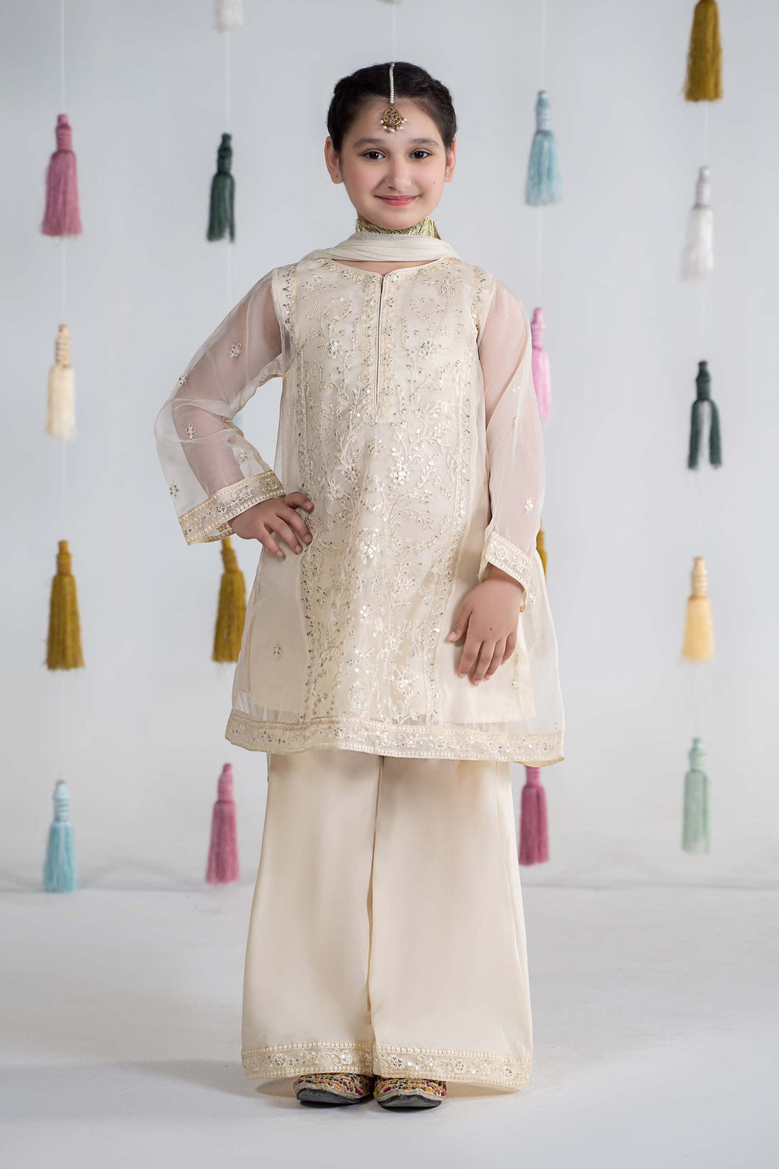 Maria B | 3 Piece Embroidered Organza Suit | MKS-EA24-25 - Libasekhas