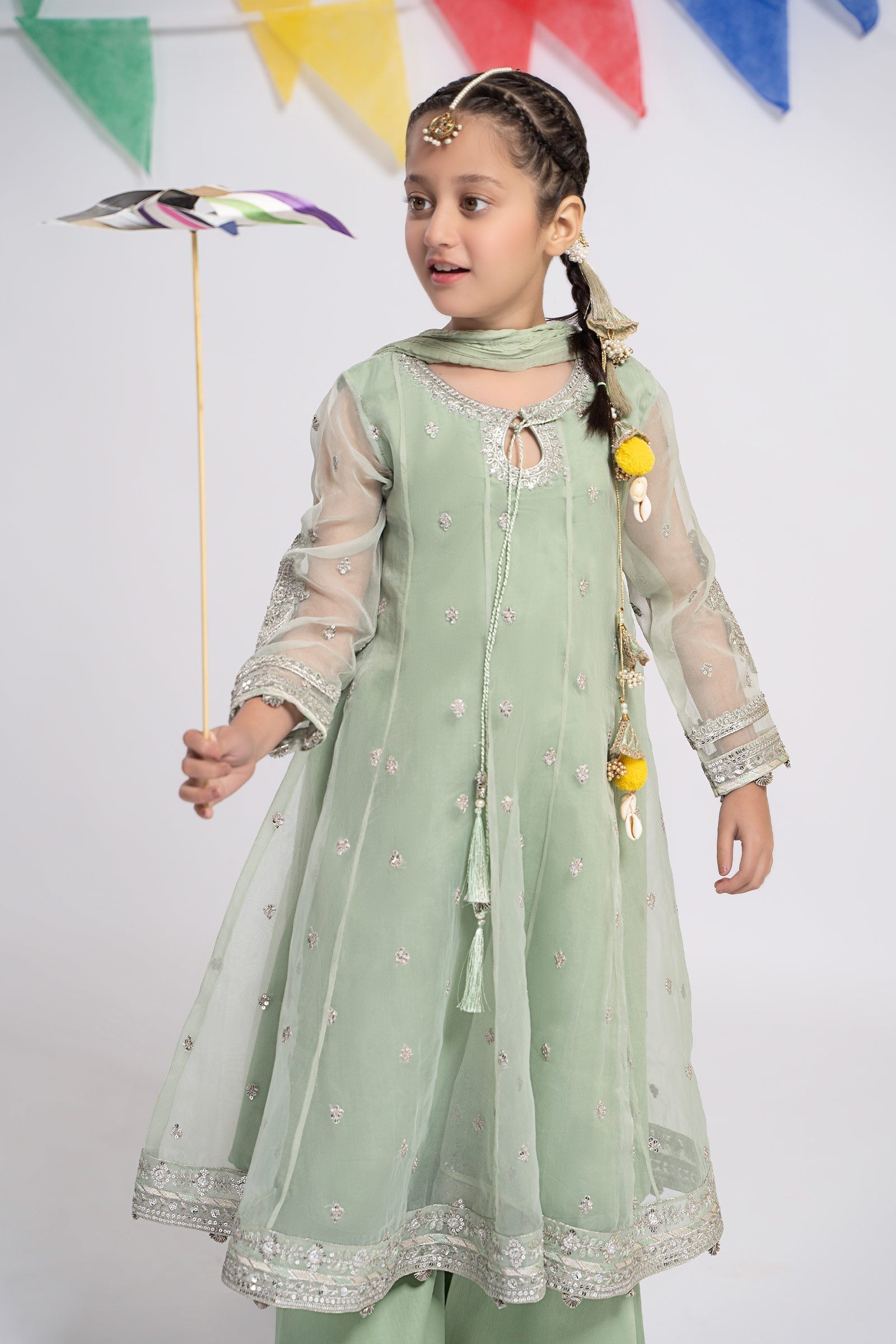 Maria B | 3 Piece Embroidered Organza Suit | MKS-EF24-15 - House Of Zarish