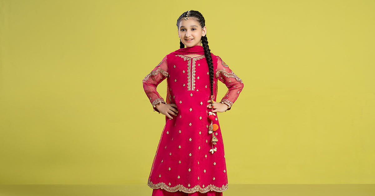 Maria B | 3 Piece Embroidered Organza Suit | MKS-EF24-23 - House Of Zarish