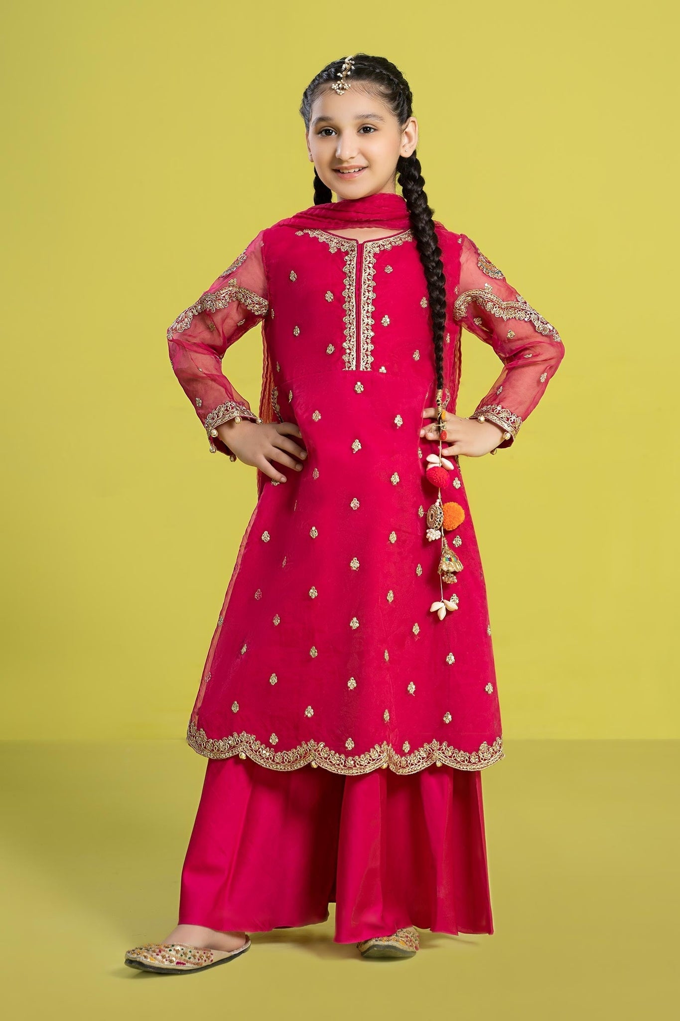 Maria B | 3 Piece Embroidered Organza Suit | MKS-EF24-23 - House Of Zarish