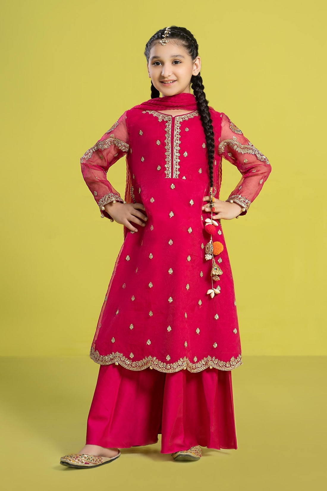 Maria B | 3 Piece Embroidered Organza Suit | MKS-EF24-23 - House Of Zarish