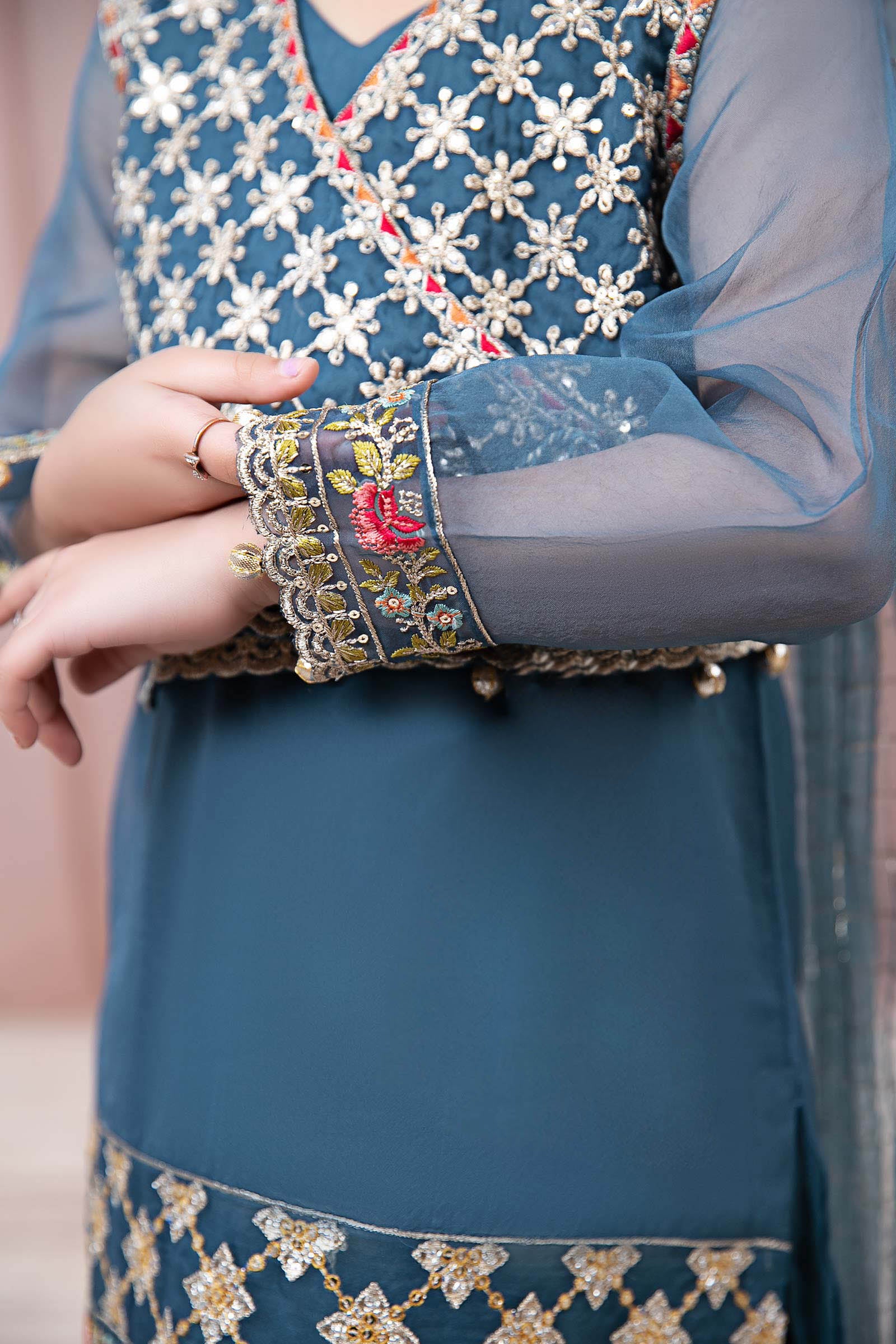 Maria B | 3 Piece Embroidered Organza Suit | MKS-EF24-29 - Libasekhas