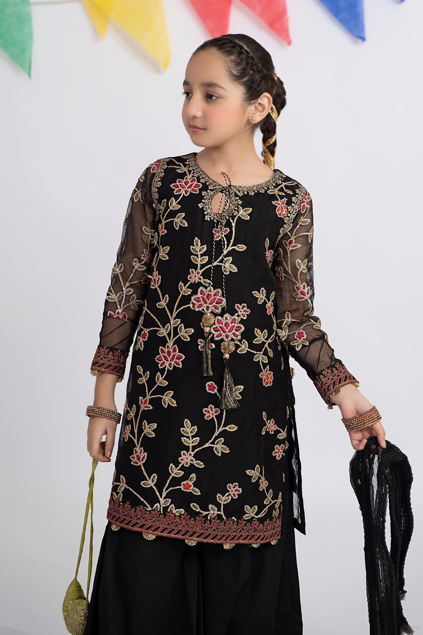 Maria B | 3 Piece Embroidered Organza Suit | MKS-EF24-30 - House Of Zarish