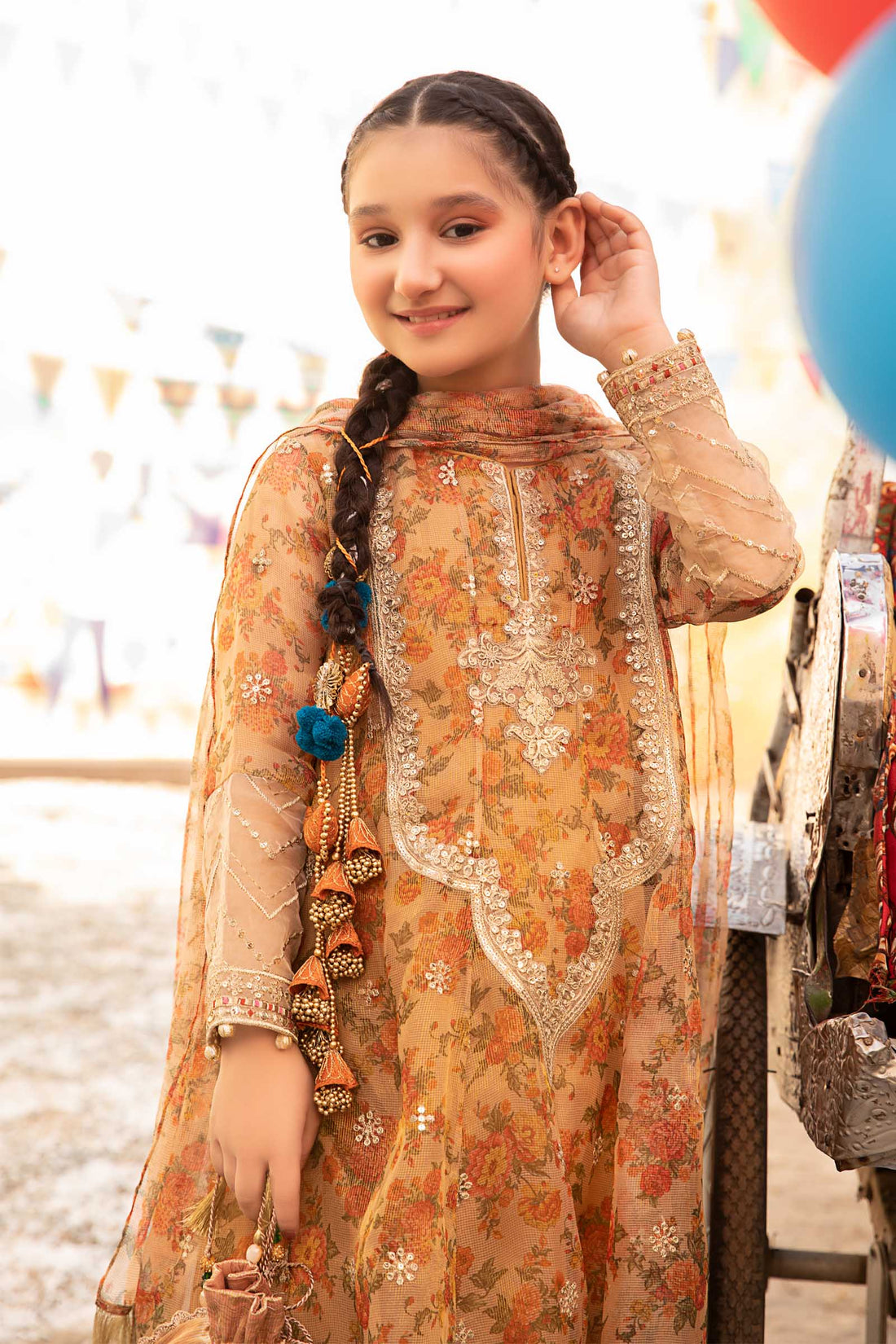 Maria B | 3 Piece Embroidered Zari Masoori Organza Suit | MKS-EF24-38 - House Of Zarish