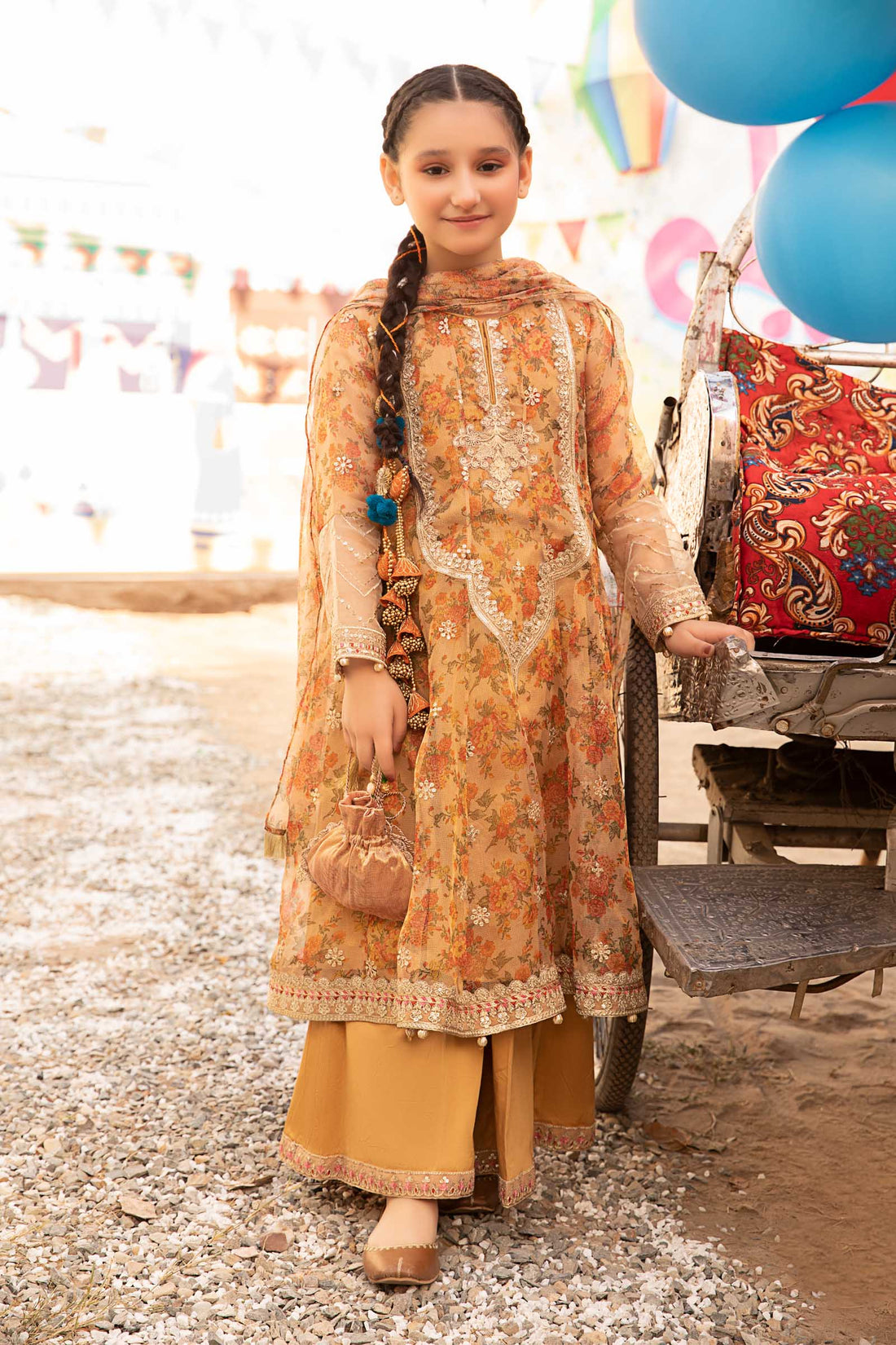 Maria B | 3 Piece Embroidered Zari Masoori Organza Suit | MKS-EF24-38 - House Of Zarish