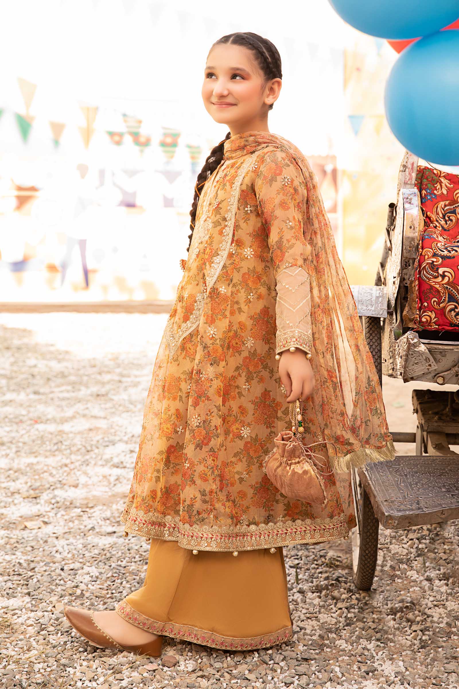 Maria B | 3 Piece Embroidered Zari Masoori Organza Suit | MKS-EF24-38 - House Of Zarish