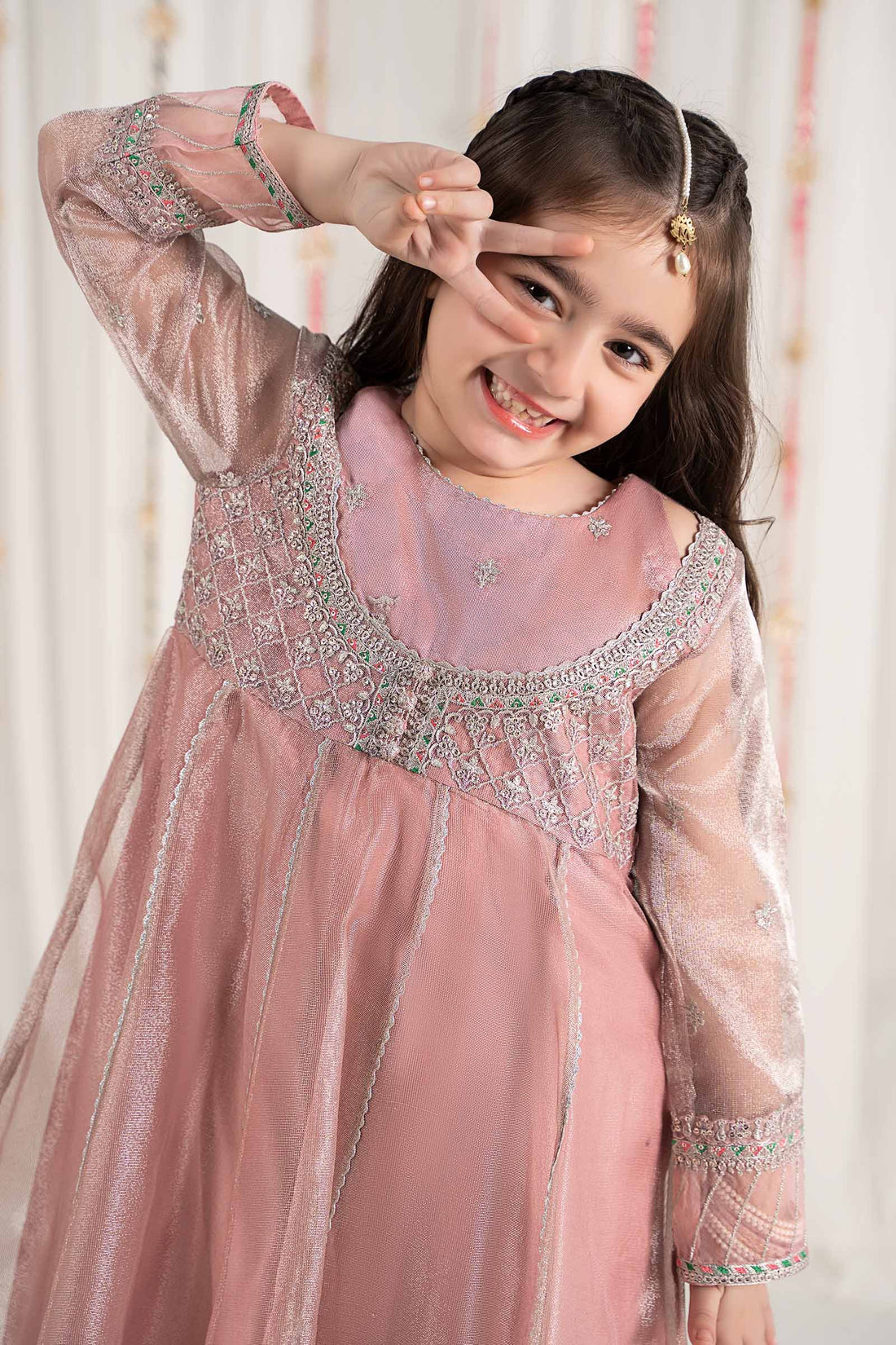 Maria B | 3 Piece Embroidered Zari Net Suit | MKS-EF25-01 - House Of Zarish