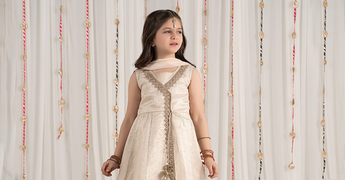 Maria B | 3 Piece Embroidered Cotton Staple Zari Suit | MKS-EF25-04 - House Of Zarish