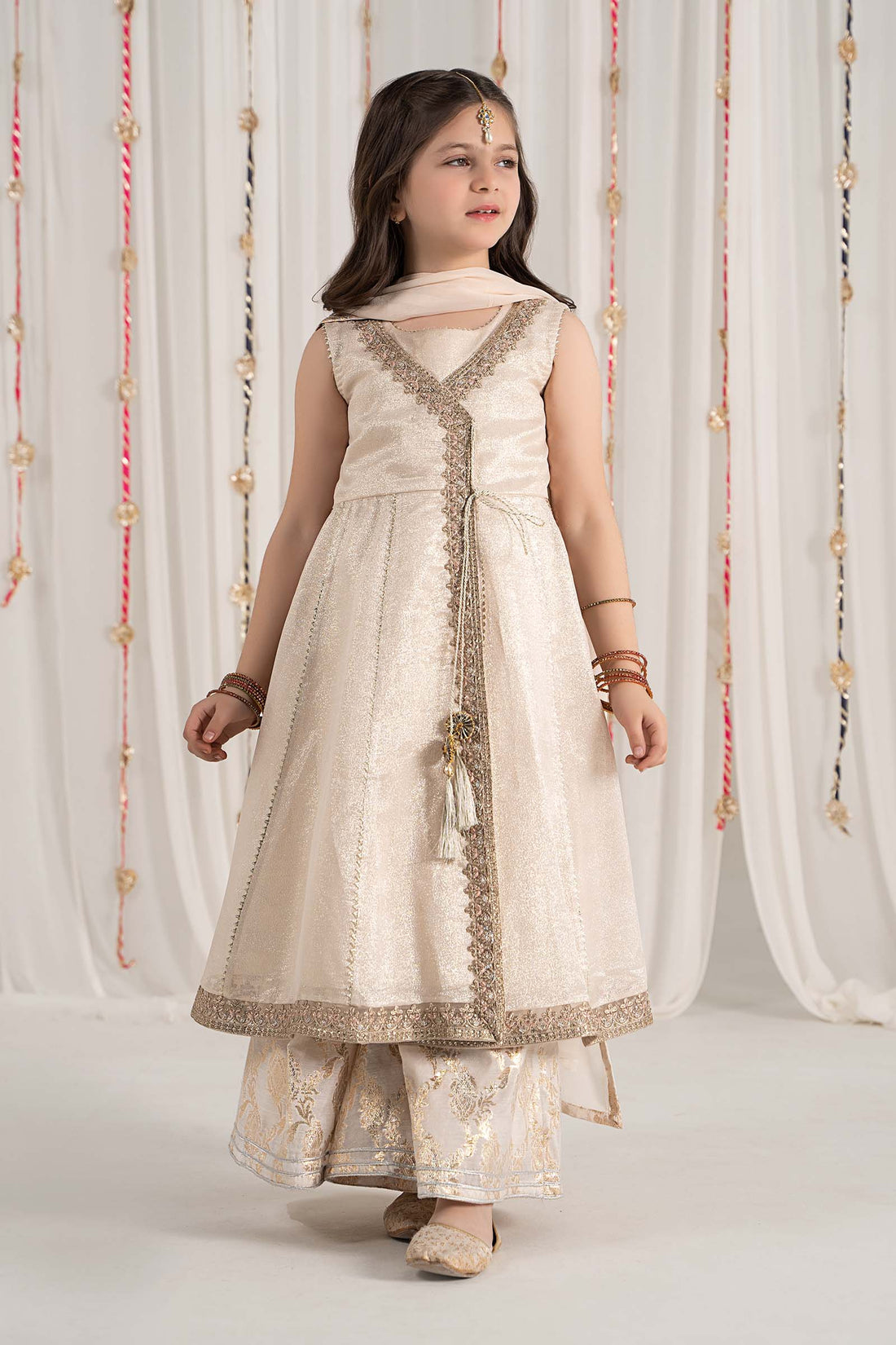 Maria B | 3 Piece Embroidered Cotton Staple Zari Suit | MKS-EF25-04 - House Of Zarish