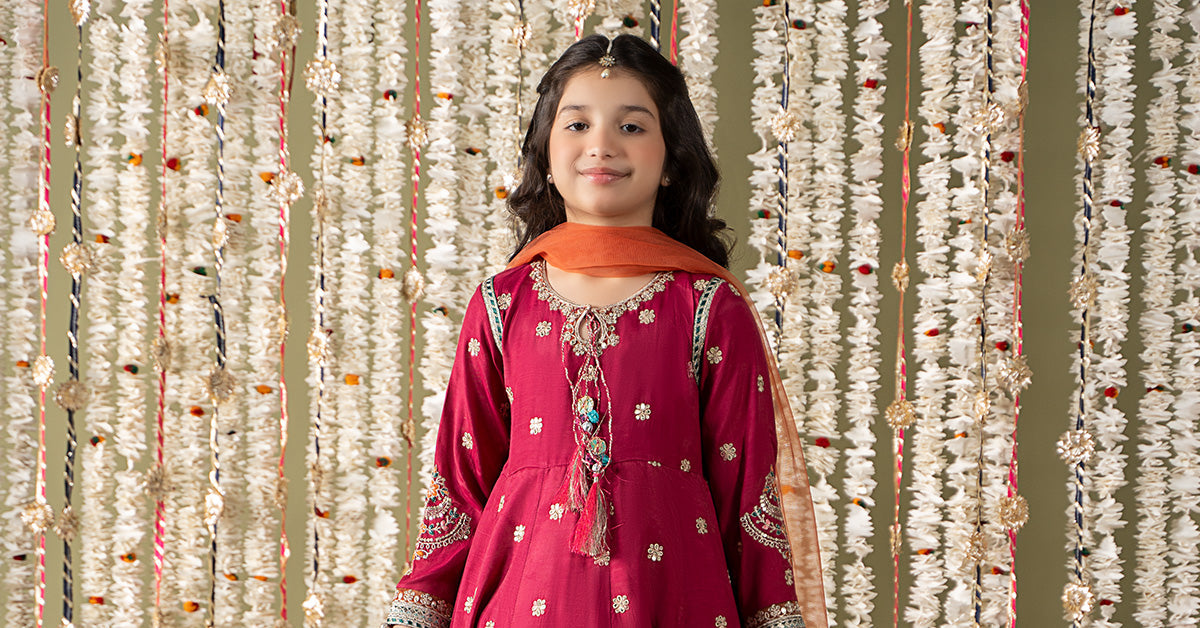 Maria B | 3 Piece Embroidered Raw Silk Suit | MKS-EF25-07 - House Of Zarish