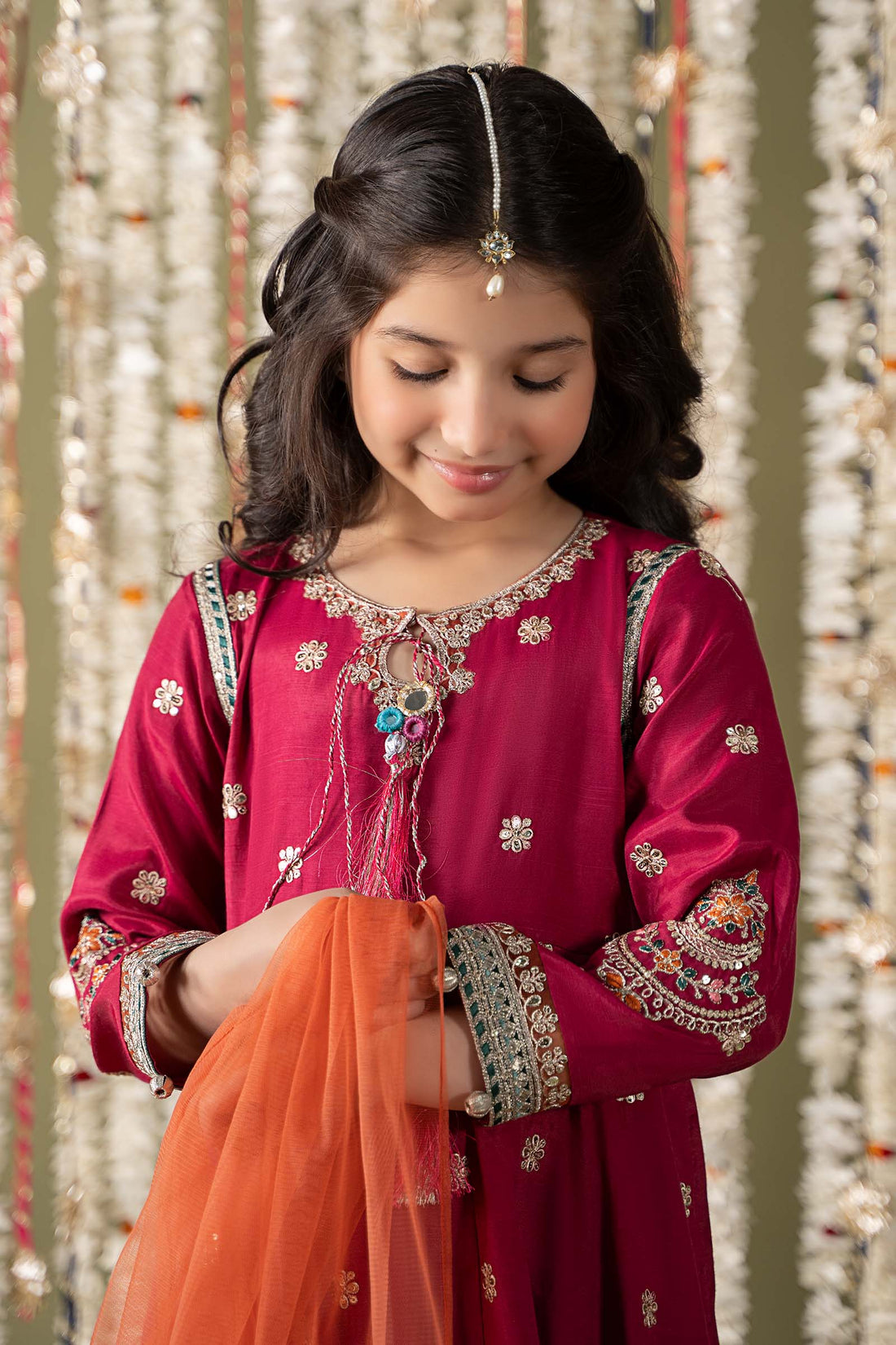 Maria B | 3 Piece Embroidered Raw Silk Suit | MKS-EF25-07 - House Of Zarish