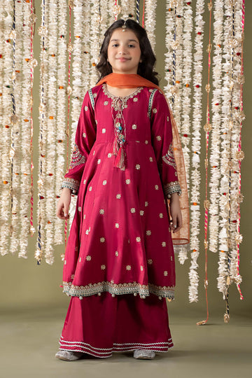 Maria B | 3 Piece Embroidered Raw Silk Suit | MKS-EF25-07 - Libasekhas