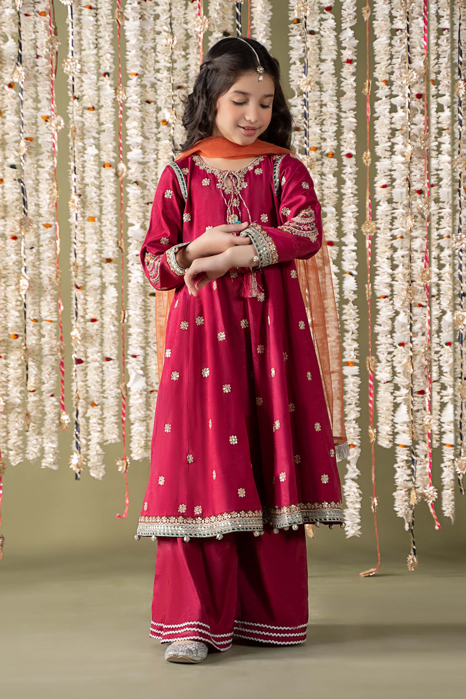 Maria B | 3 Piece Embroidered Raw Silk Suit | MKS-EF25-07 - House Of Zarish