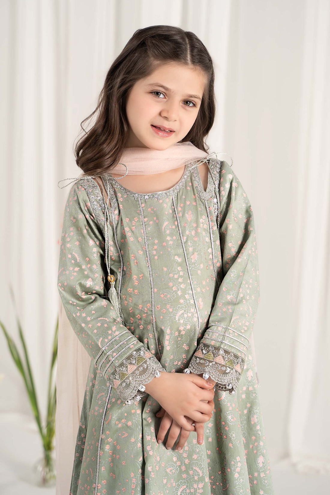 Maria B | 3 Piece Embroidered Cotton Satin Suit | MKS-EF25-08 - House Of Zarish