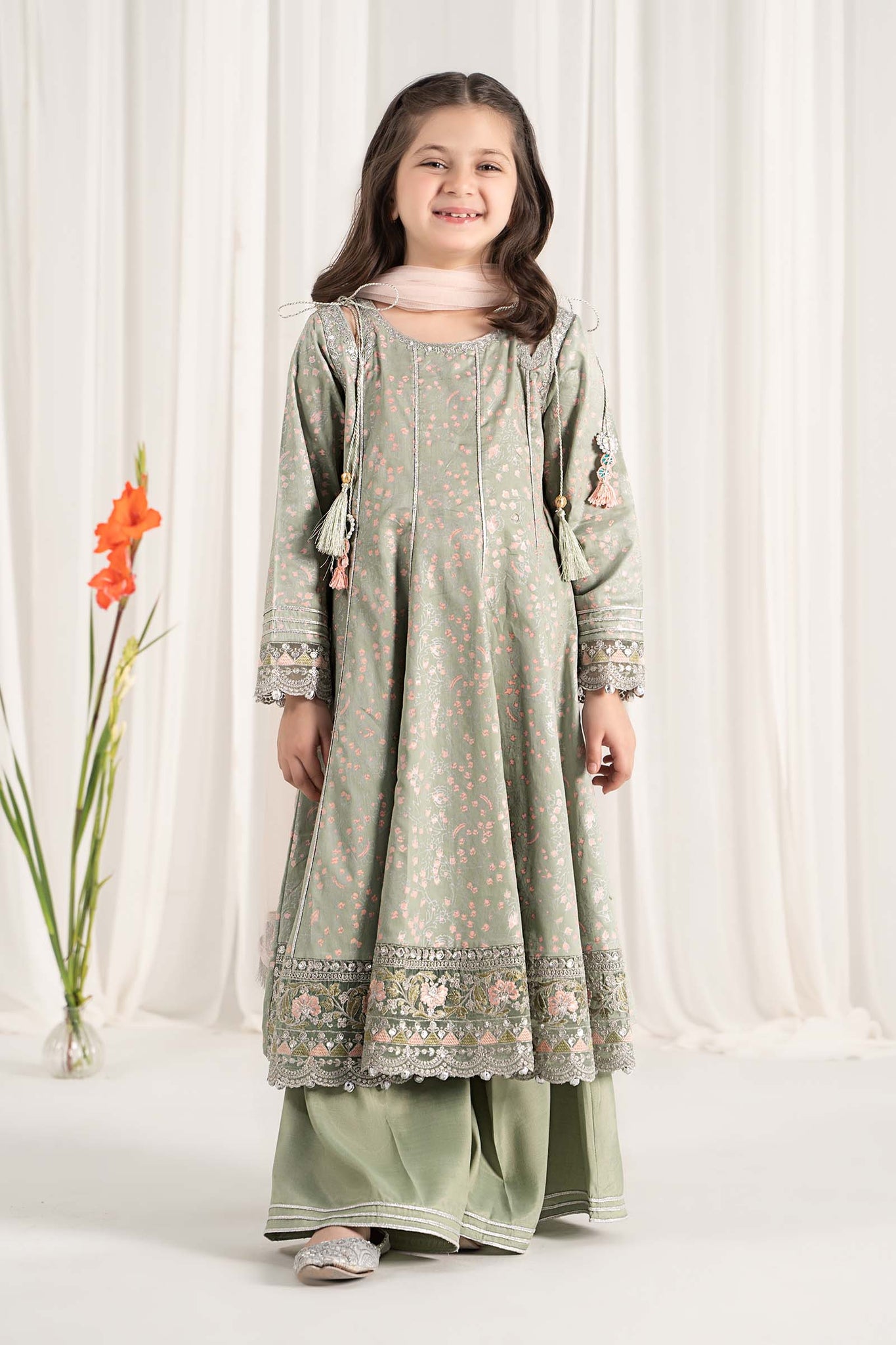 Maria B | 3 Piece Embroidered Cotton Satin Suit | MKS-EF25-08 - Libasekhas