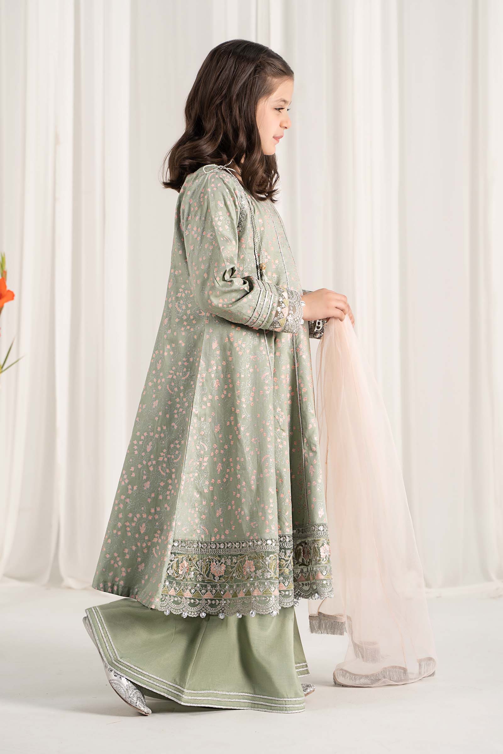 Maria B | 3 Piece Embroidered Cotton Satin Suit | MKS-EF25-08 - House Of Zarish