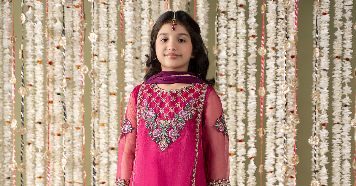 Maria B | 3 Piece Embroidered Organza Suit | MKS-EF25-16 - House Of Zarish