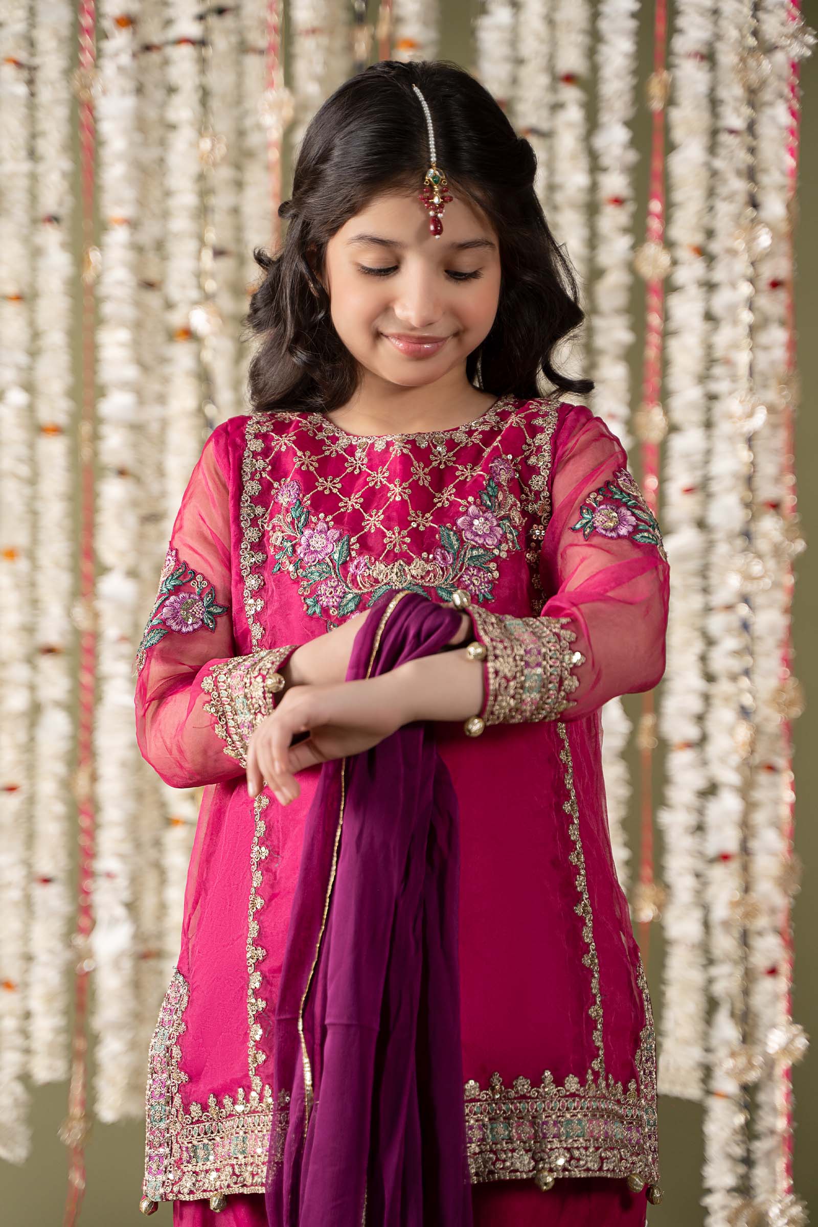 Maria B | 3 Piece Embroidered Organza Suit | MKS-EF25-16 - House Of Zarish