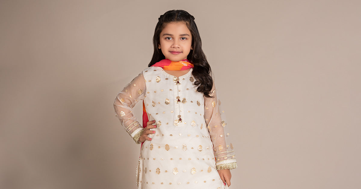 Maria B | 3 Piece Embroidered Organza Lurex Suit | MKS-EF25-20 - House Of Zarish