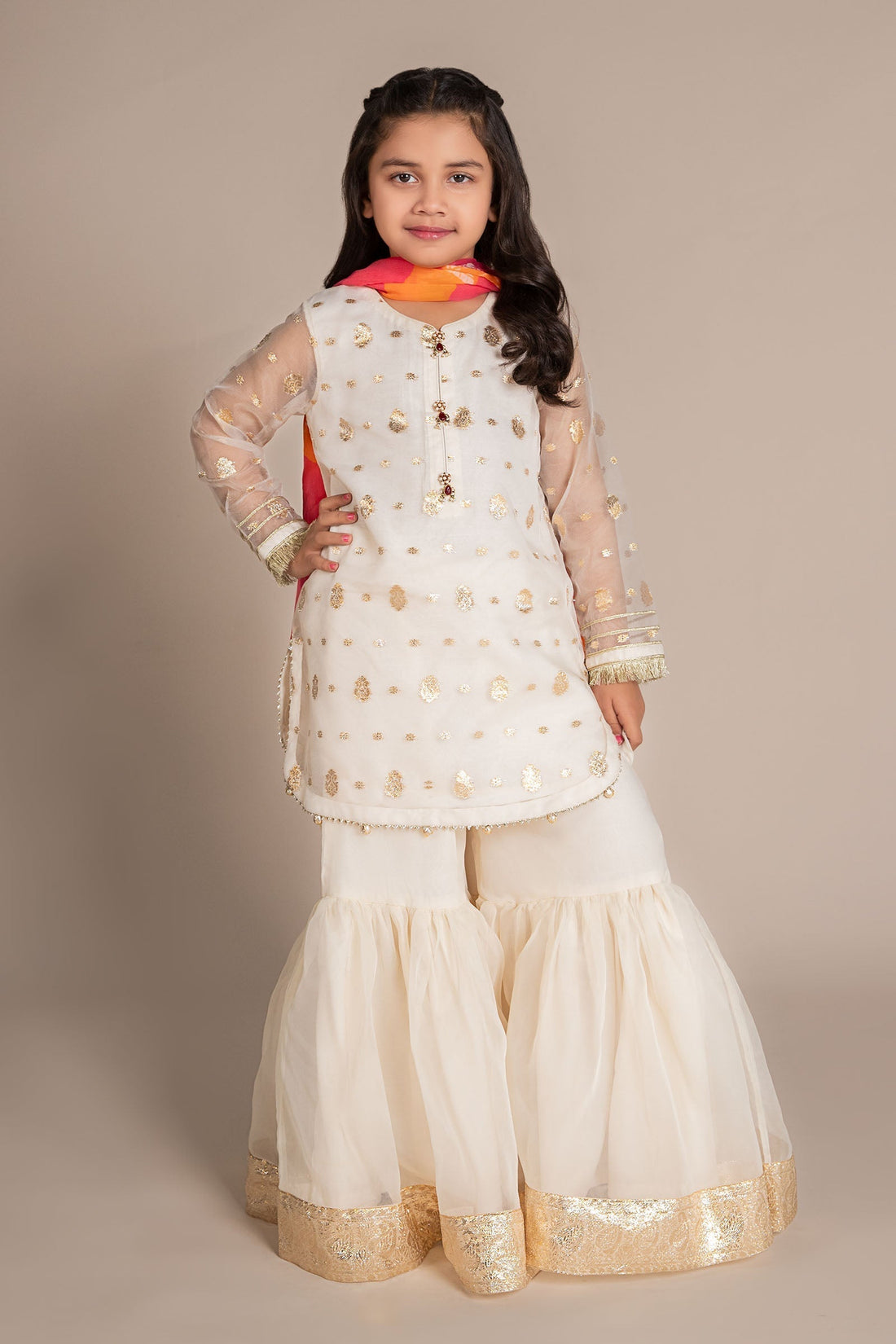 Maria B | 3 Piece Embroidered Organza Lurex Suit | MKS-EF25-20 - House Of Zarish