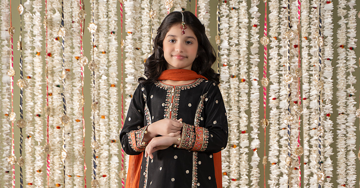 Maria B | 3 Piece Embroidered Raw Silk Suit | MKS-EF25-25 - House Of Zarish