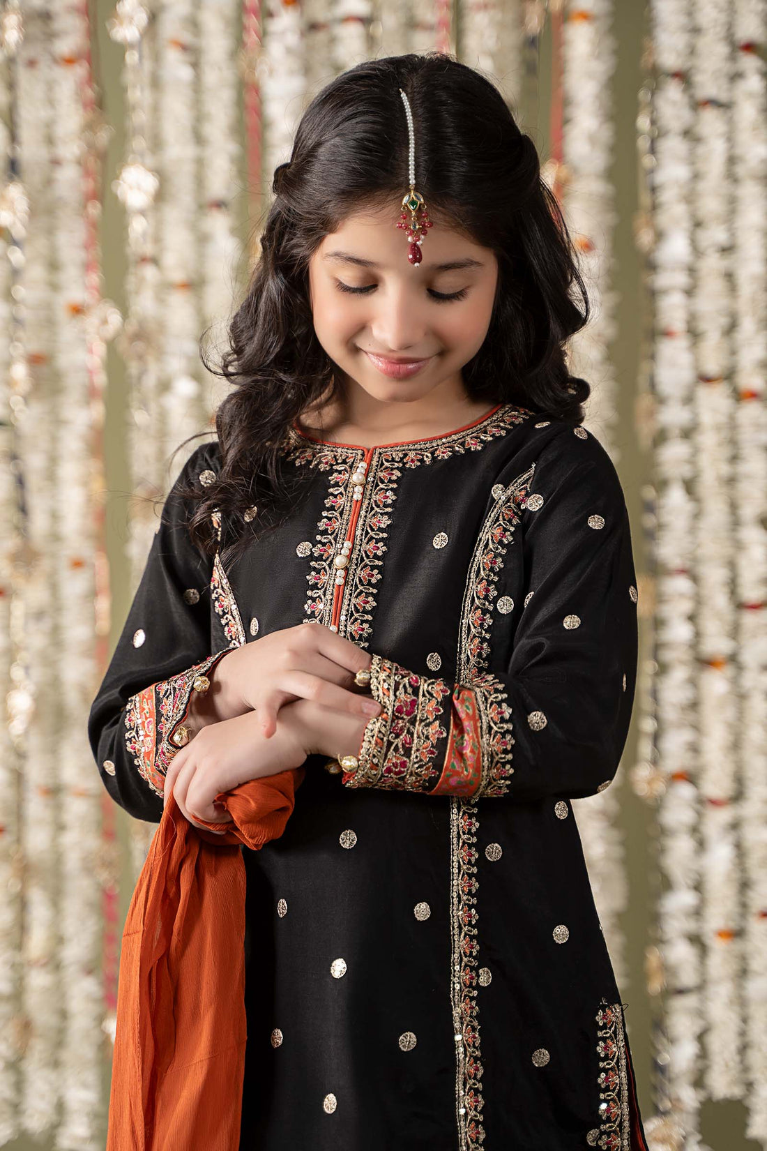 Maria B | 3 Piece Embroidered Raw Silk Suit | MKS-EF25-25 - House Of Zarish