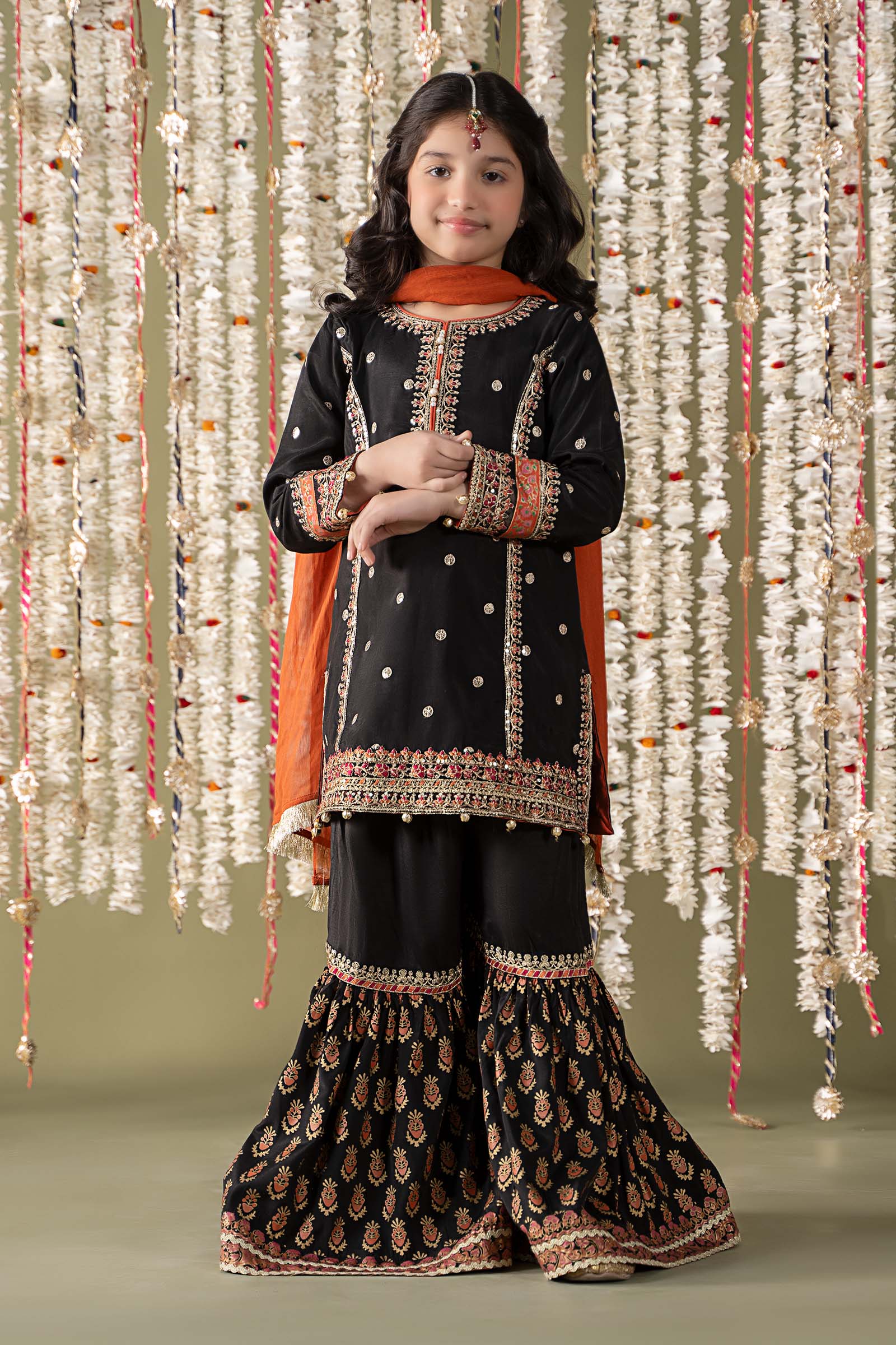 Maria B | 3 Piece Embroidered Raw Silk Suit | MKS-EF25-25 - House Of Zarish